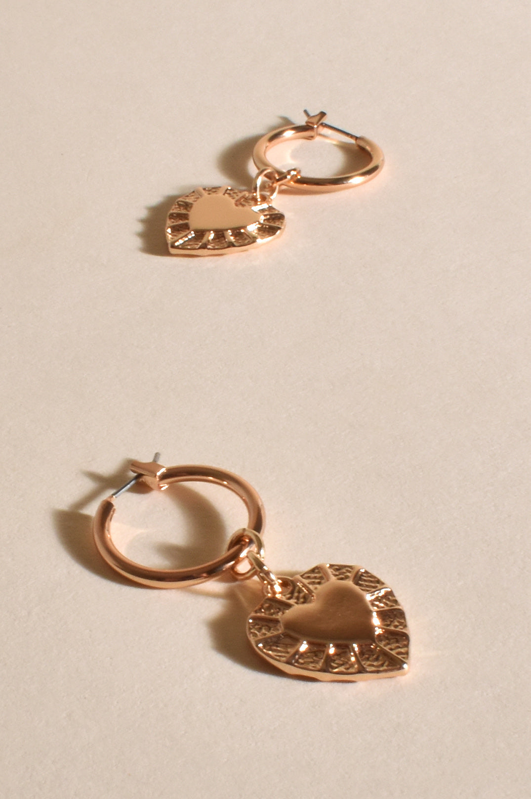 Adorne Vintage Heart Mini Hoops 3478 - Gold