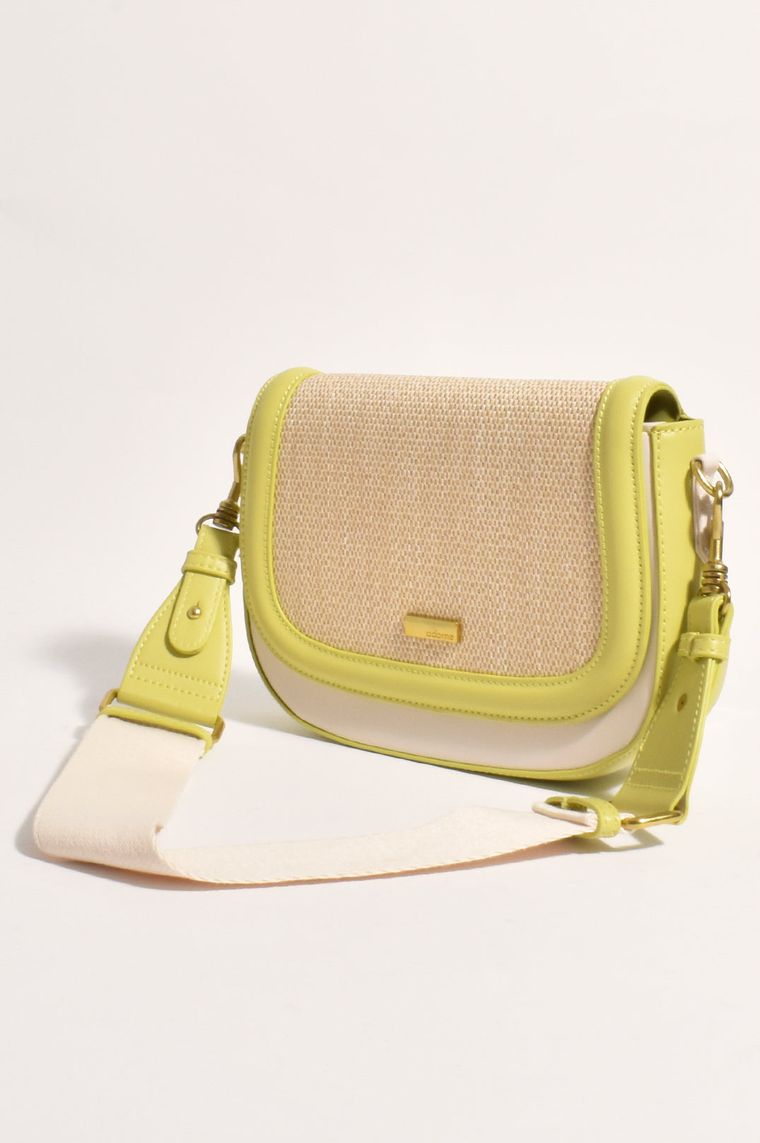 Adorne Lulu Woven Bag - Natural/ Citrus