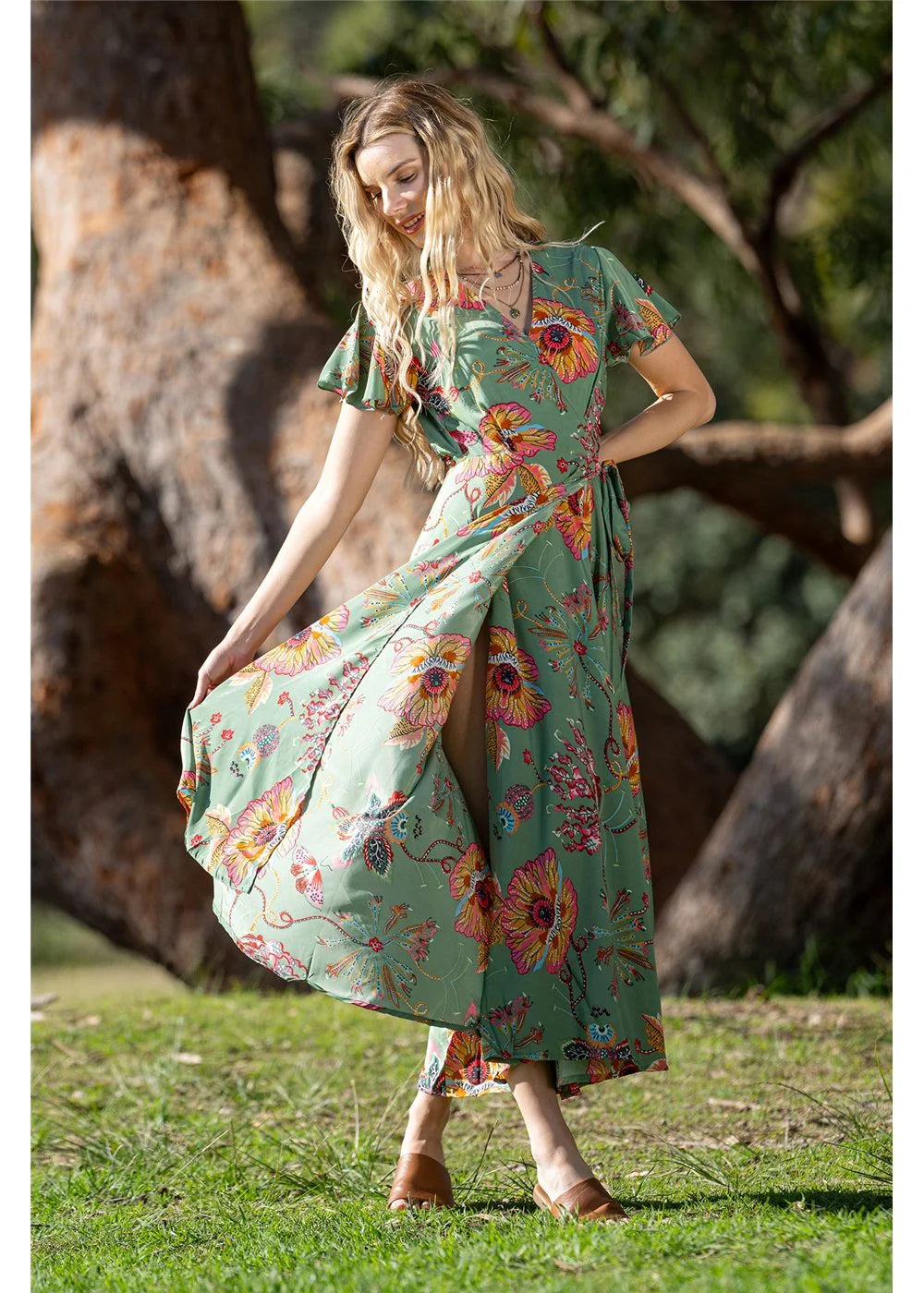 Cienna Posey Wrap Drerss - Print