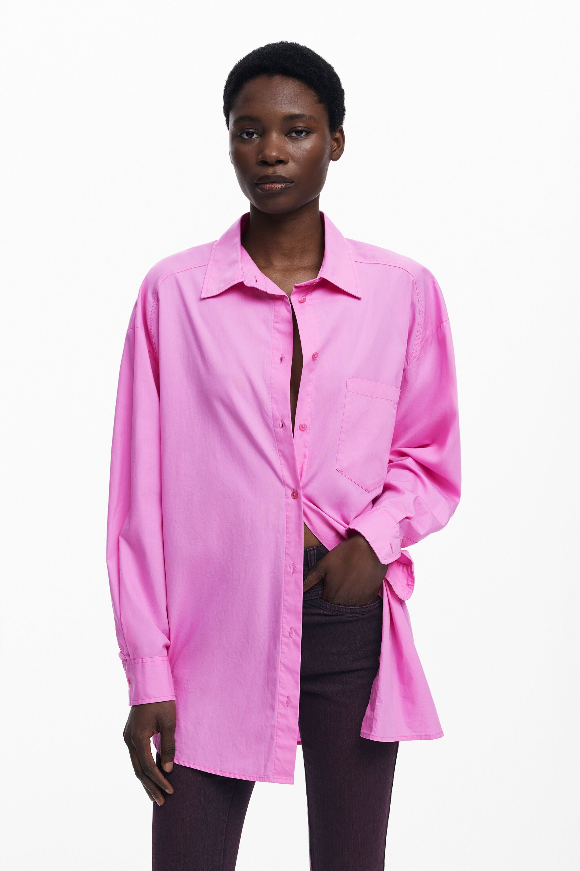 Desigual Arty Print Oversized Shirt - Candy