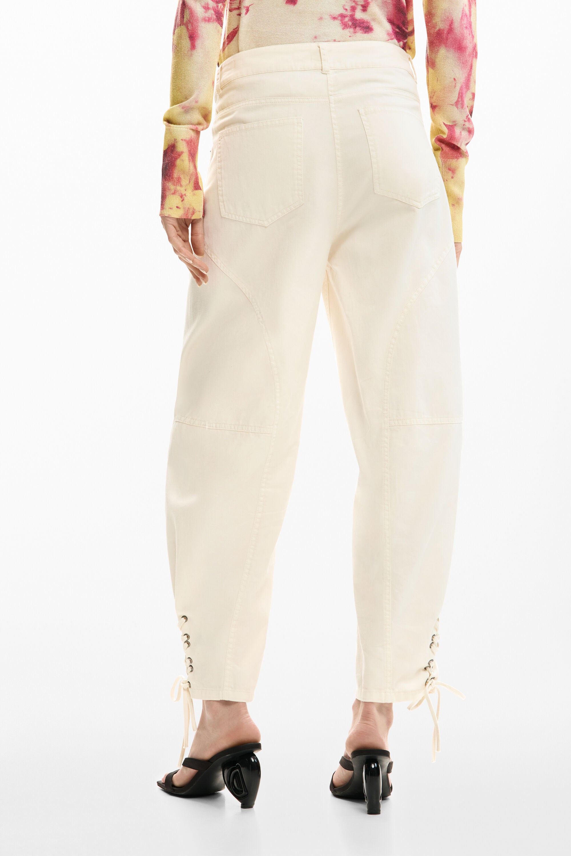 Desigual Troy Barrel Leg Pants - Ecru