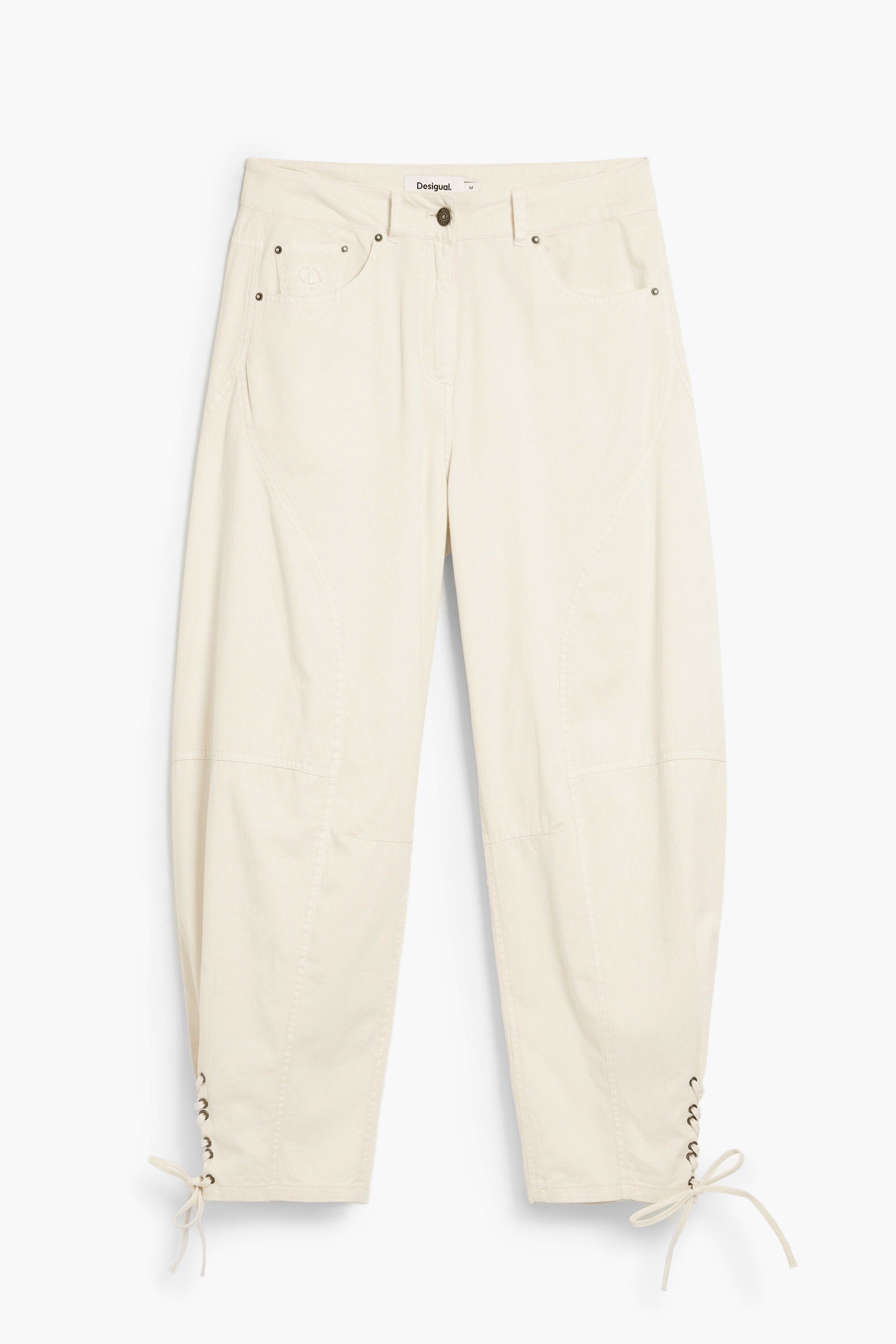 Desigual Troy Barrel Leg Pants - Ecru