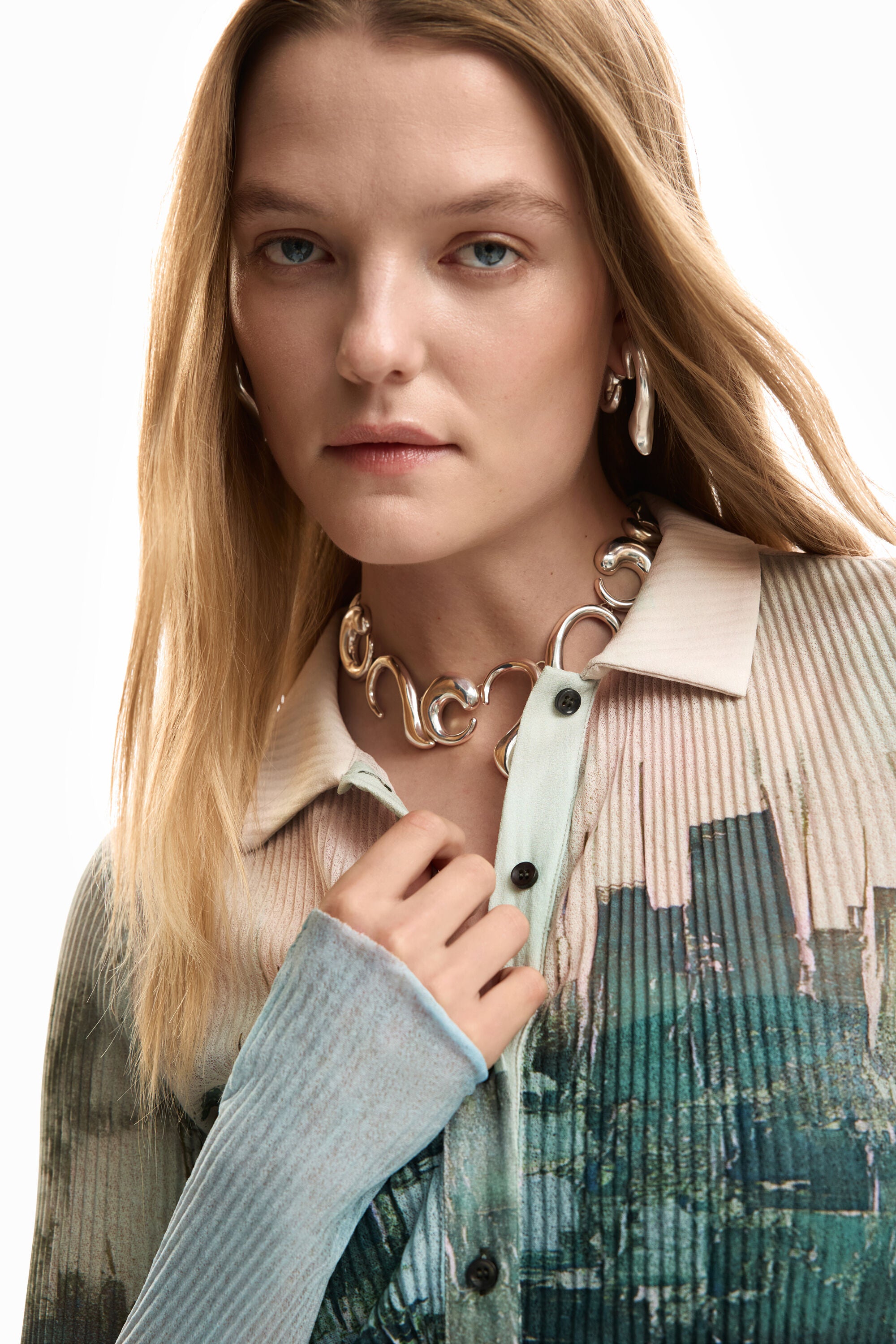 Desigual Textured Photographic Blouse - Multi