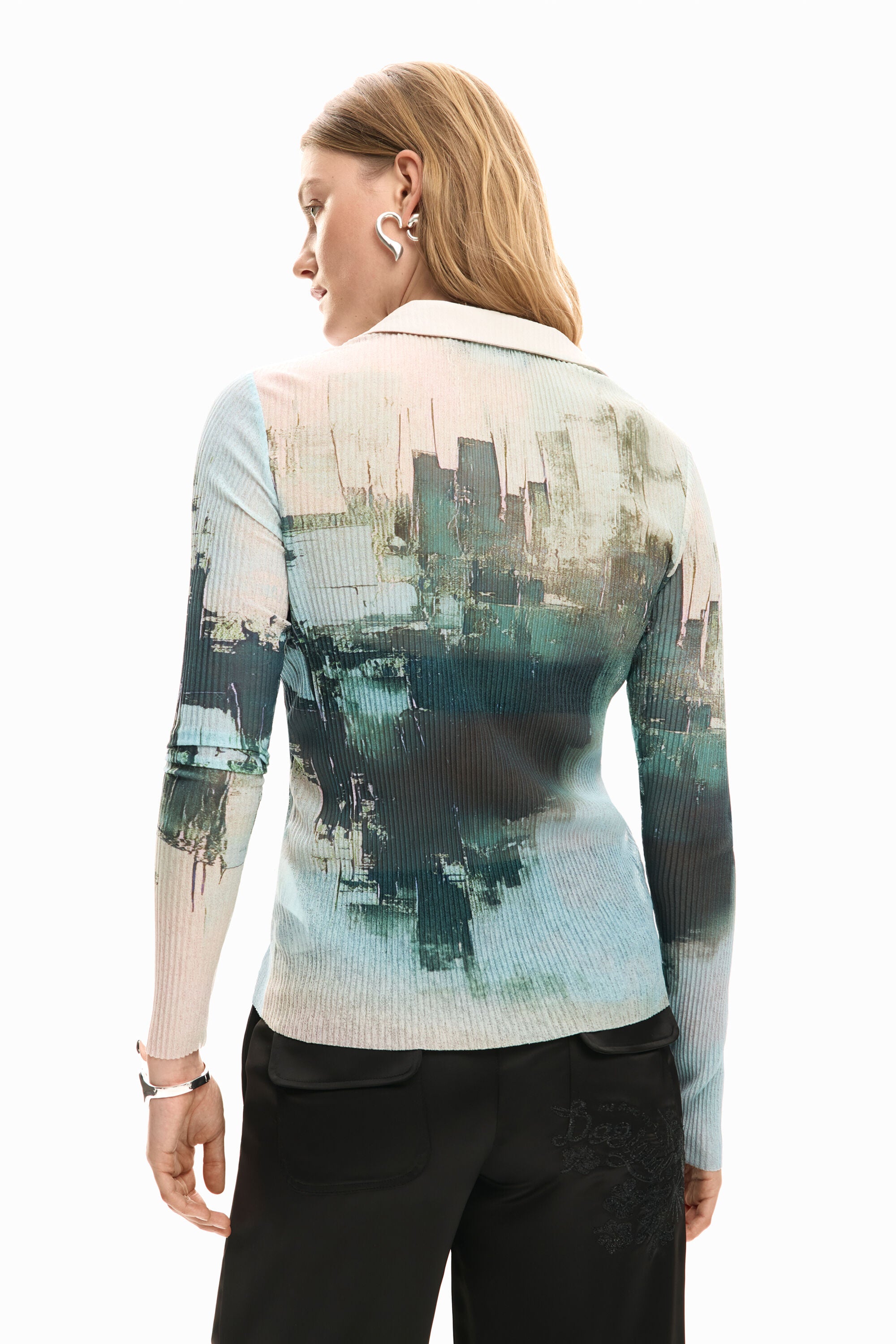 Desigual Textured Photographic Blouse - Multi