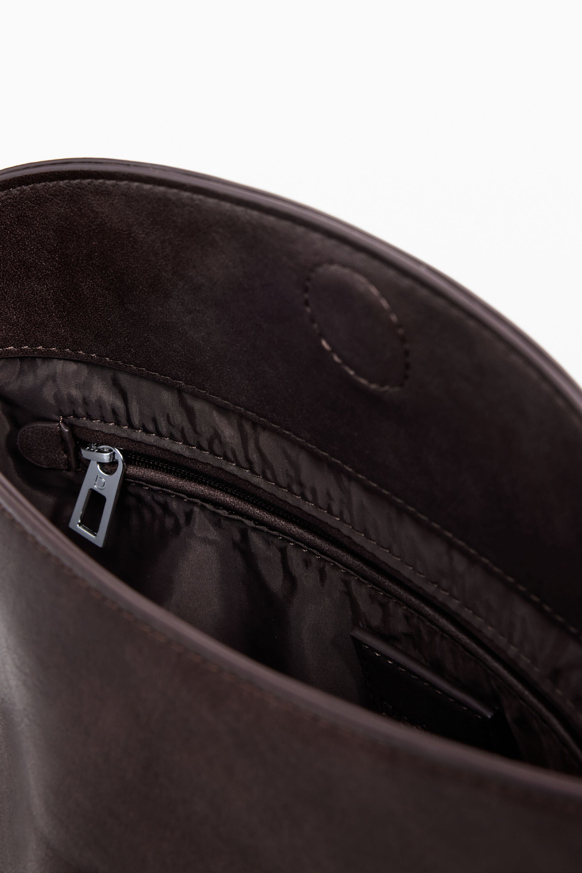 Desigual Faux Suede Bag 3D Logo - Brown