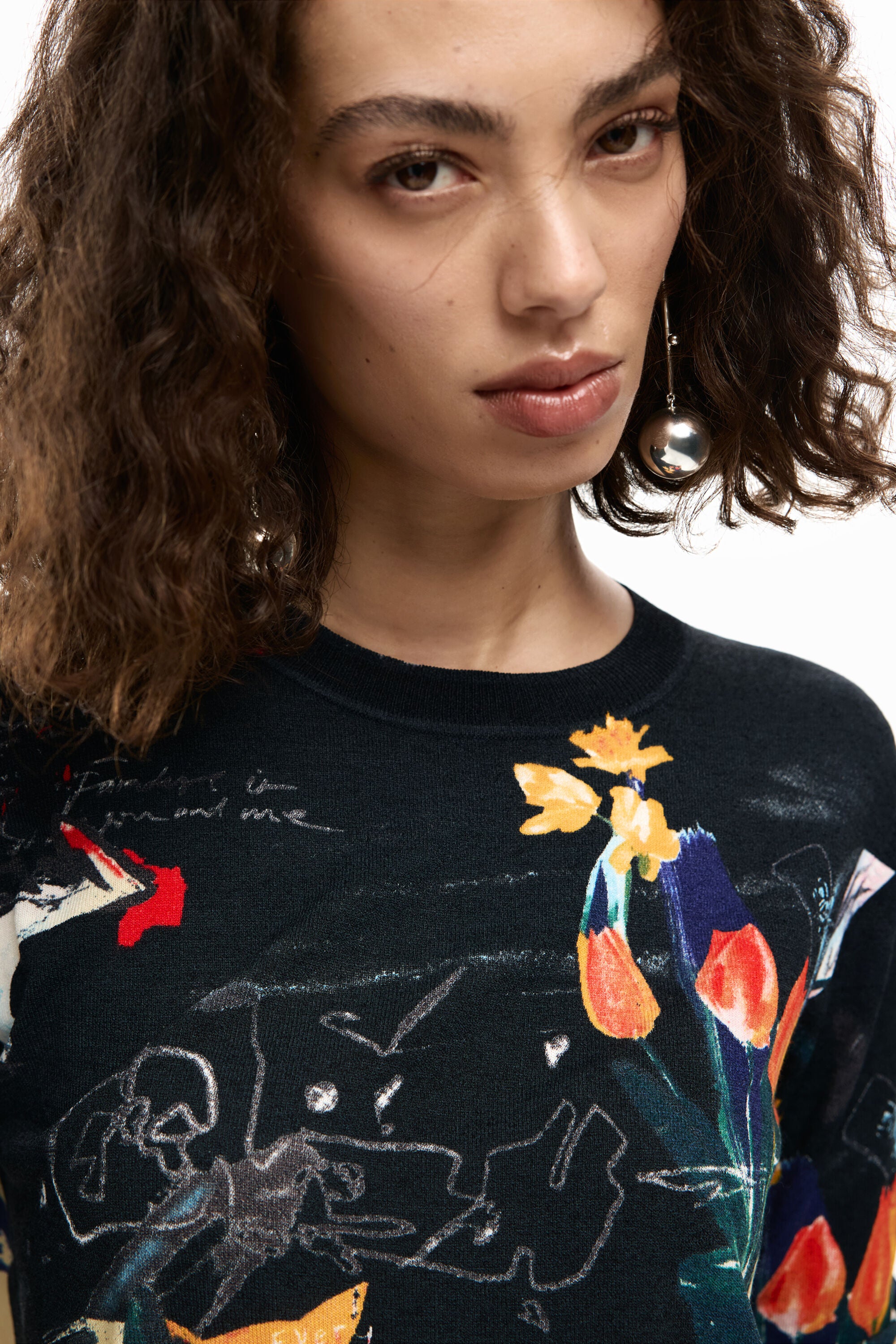 Desigual Collage Print Pullover - Black