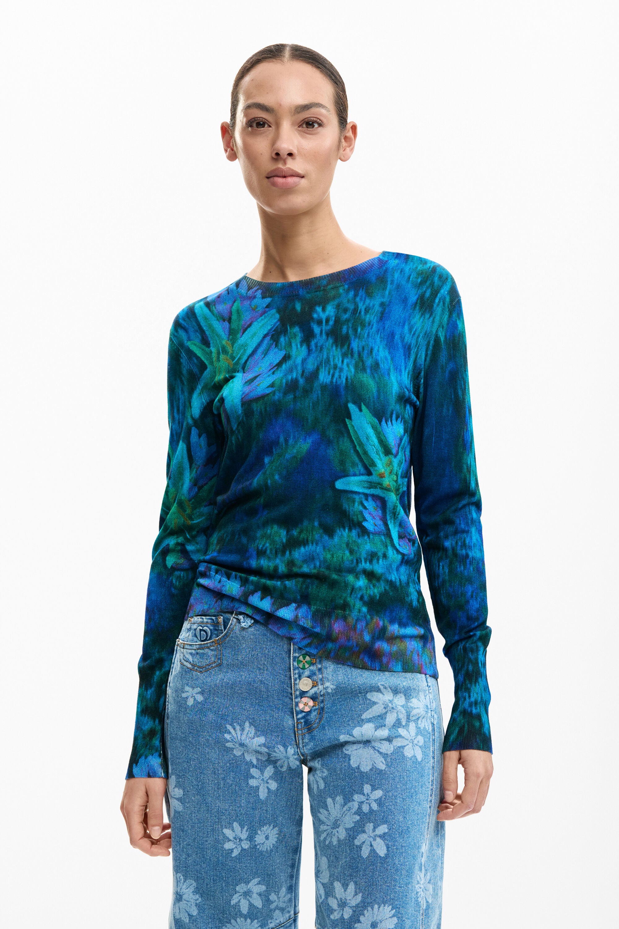Desigual Fine Gardens Sweater - Blue Multi