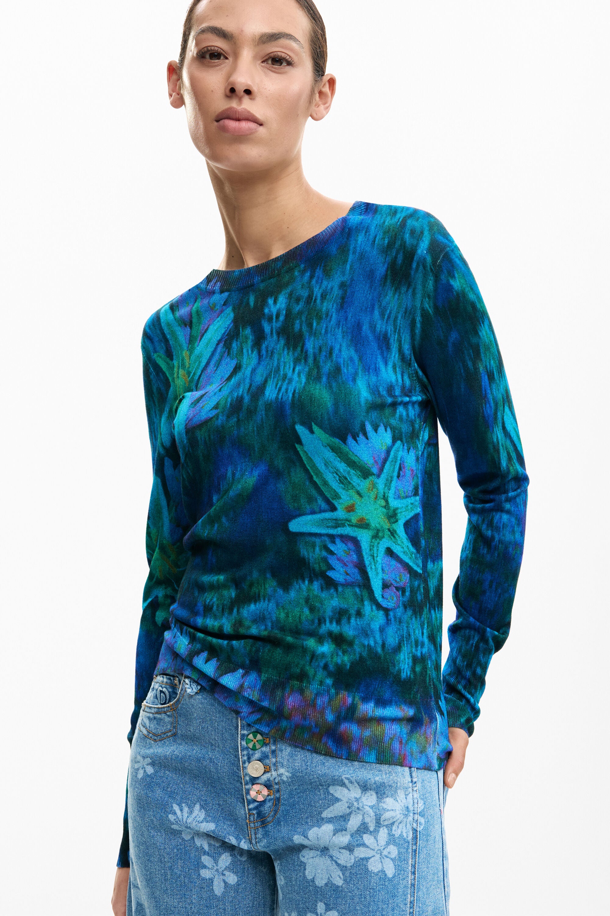 Desigual Fine Gardens Sweater - Blue Multi