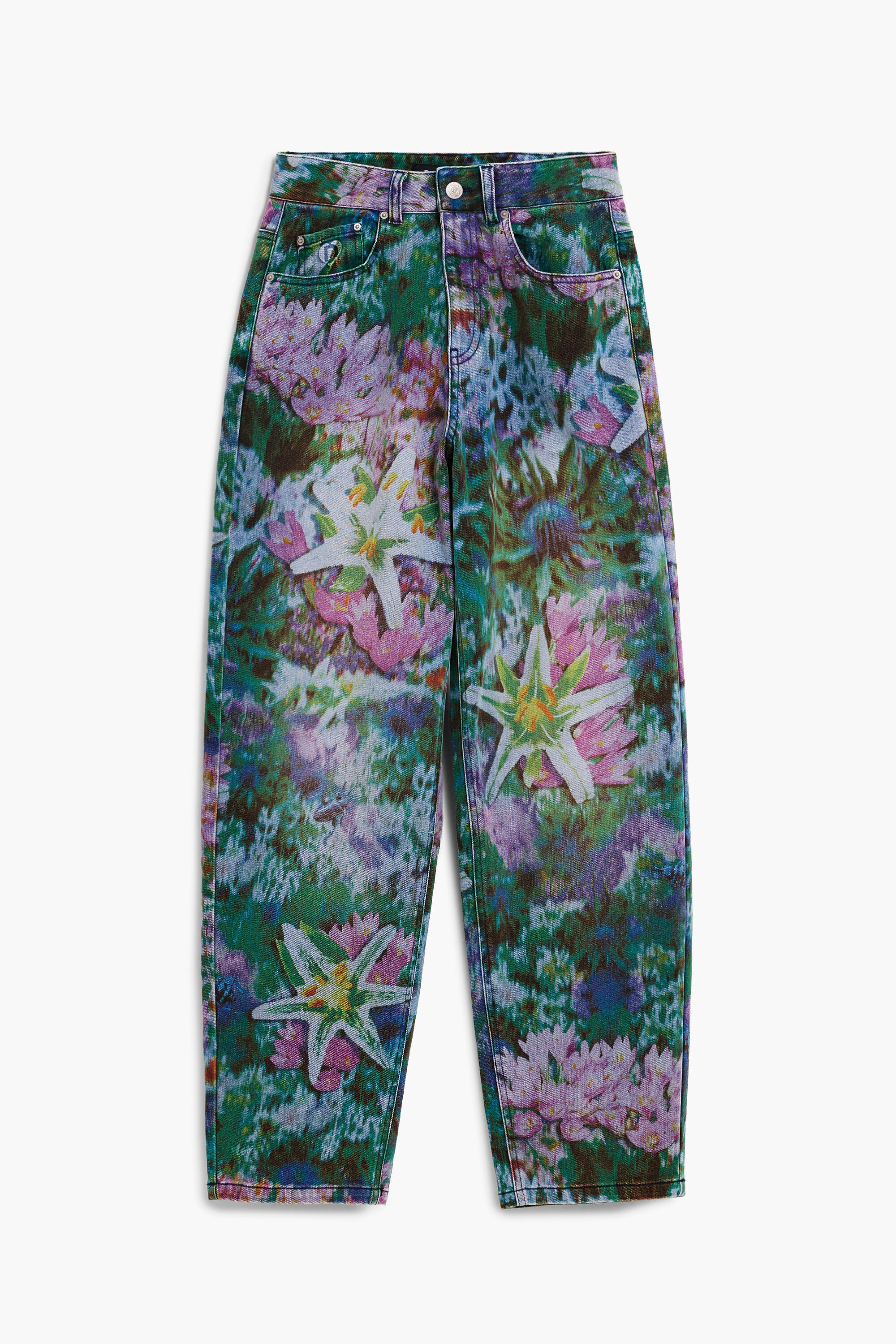 Desigual Wild Garden  Barrel Leg Denim Jeans - Multicolour