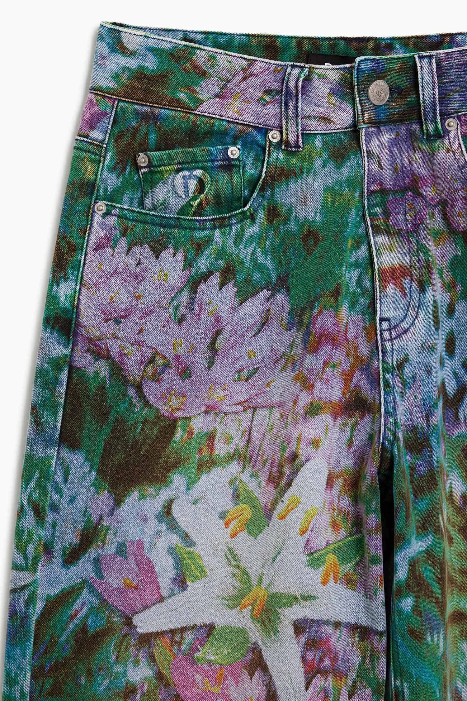 Desigual Wild Garden  Barrel Leg Denim Jeans - Multicolour