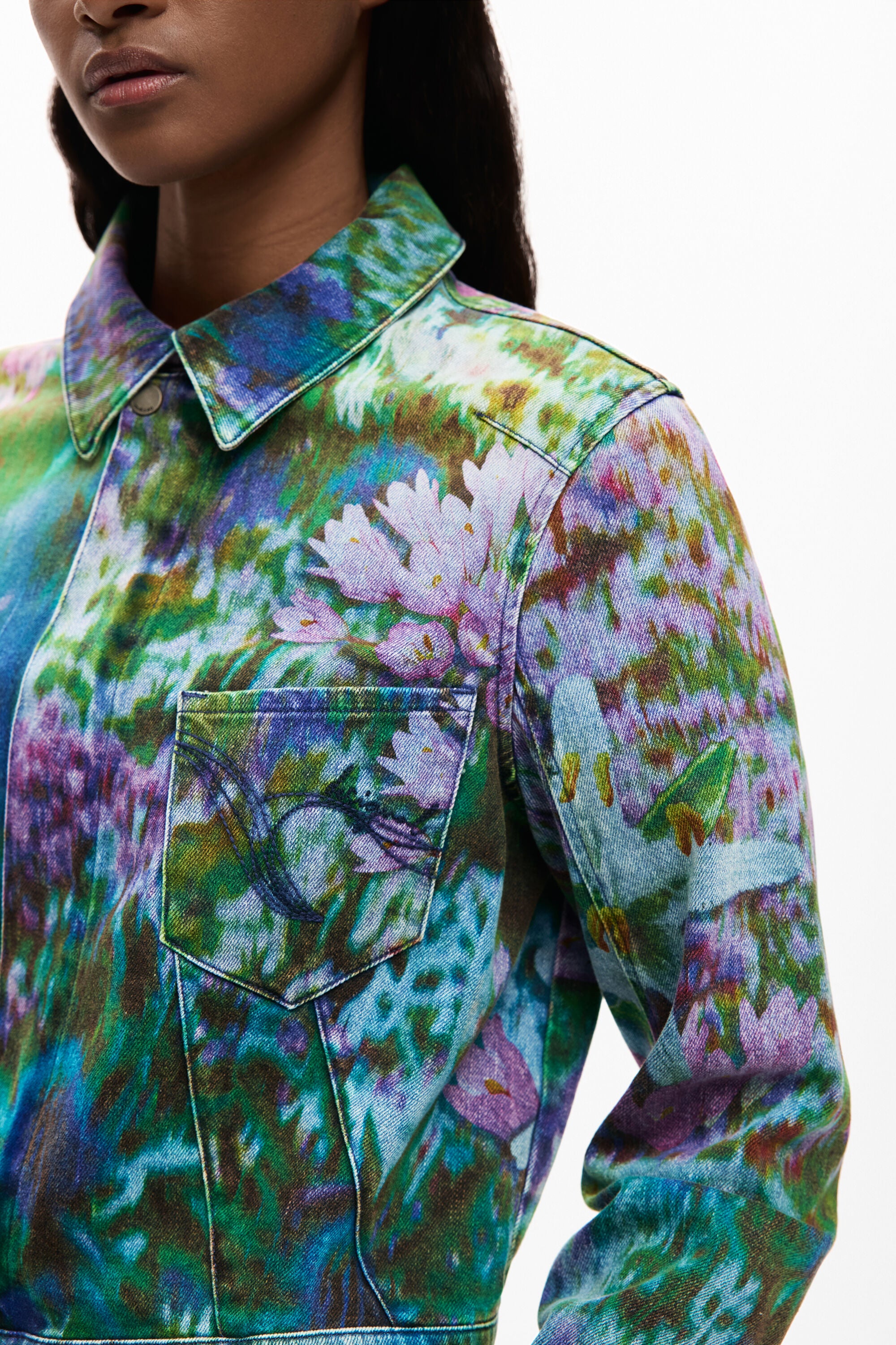 Desigual Wild Garden Denim Jacket - Multicolour