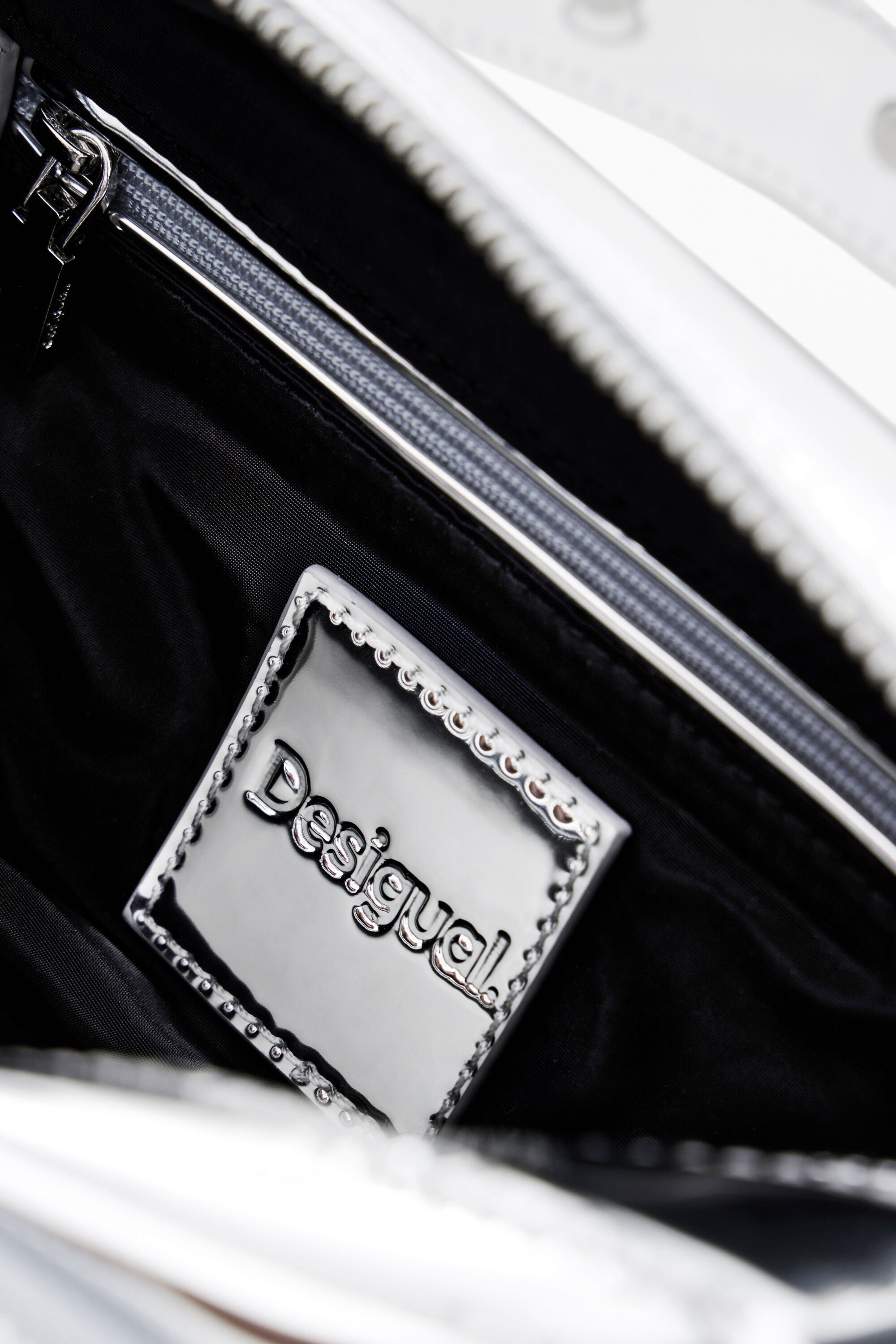 Desigual Logo Crossbody Bag - Silver