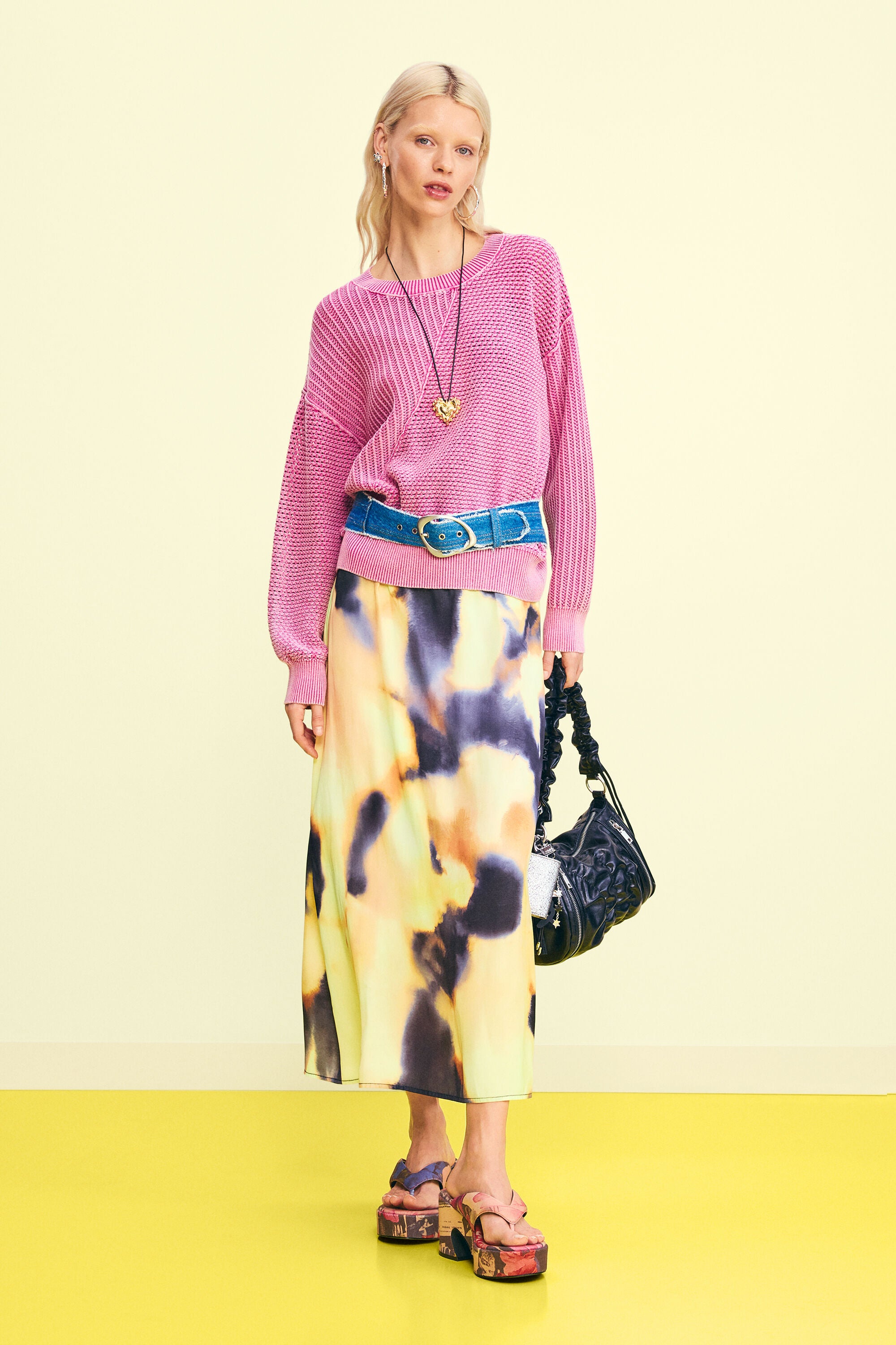 Desigual Open Stitch Pullover - Candy Pink