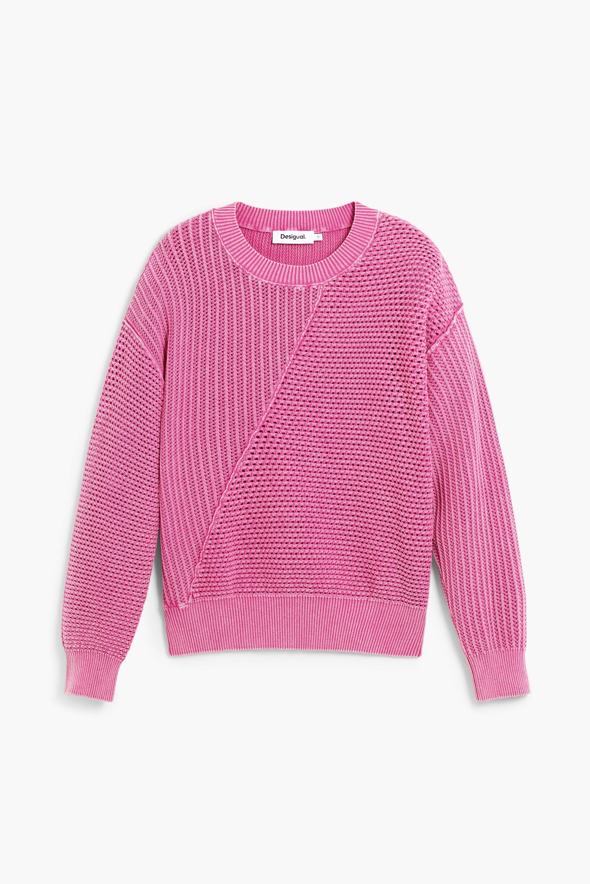 Desigual Open Stitch Pullover - Candy Pink