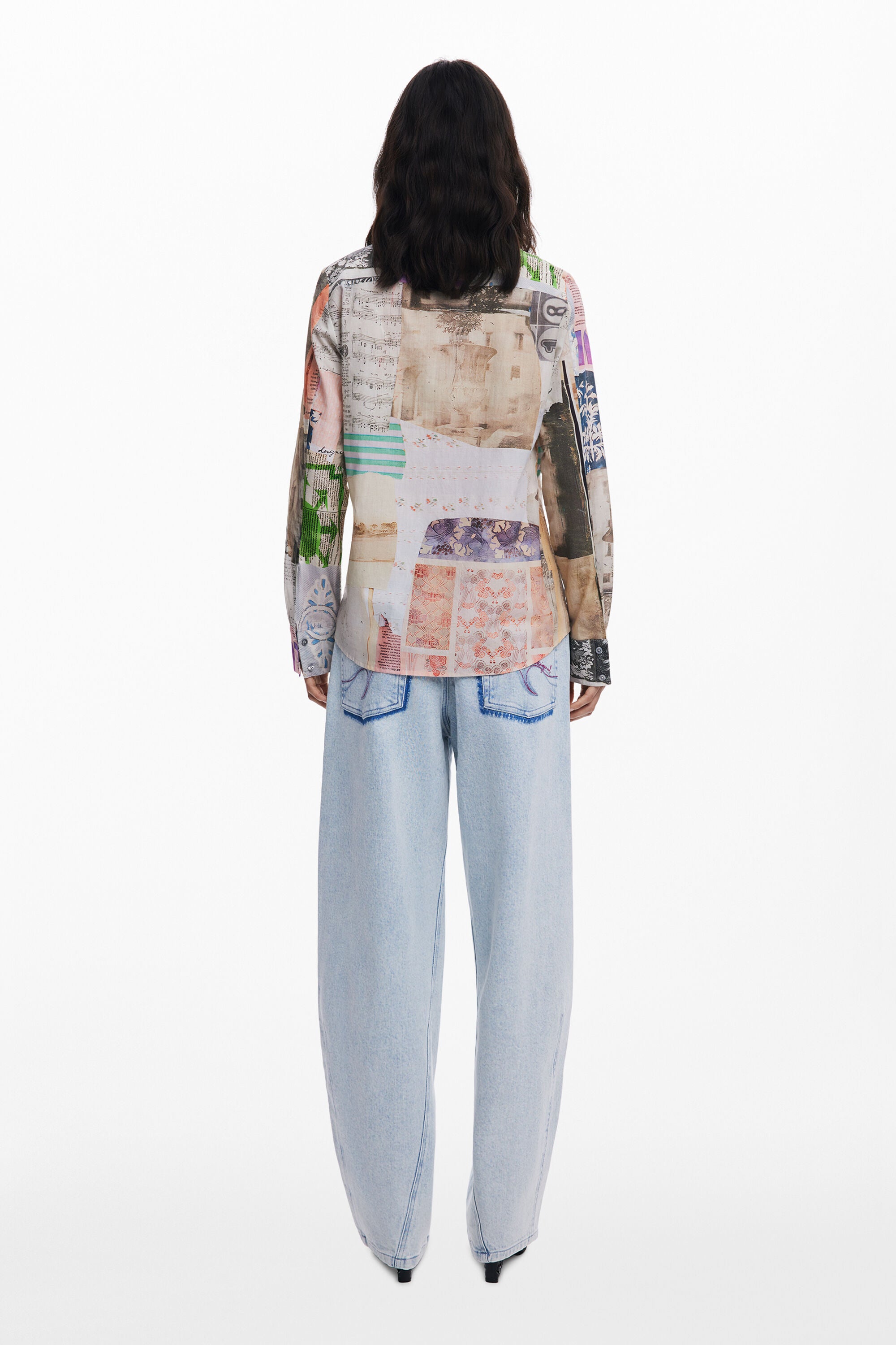 Desigual Vintage Style Shirt 186063 - Photographic Postcards Print
