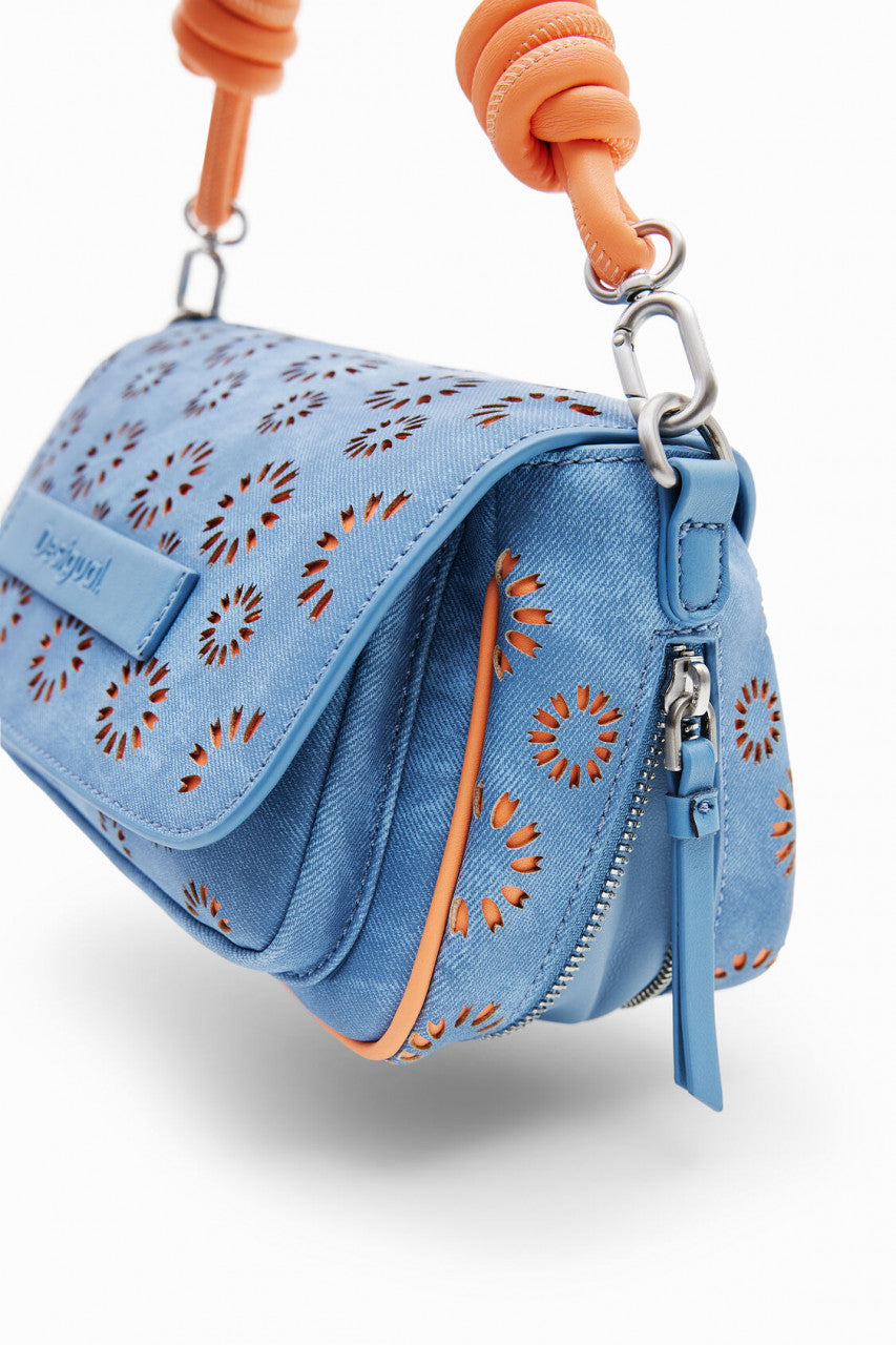 Desigual M Die-Cut Floral Crossbody Bag - Denim