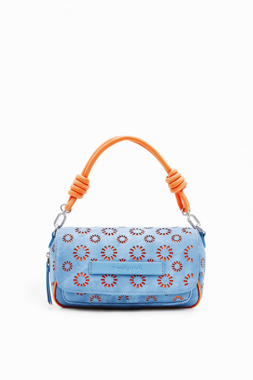 Desigual M Die-Cut Floral Crossbody Bag - Denim