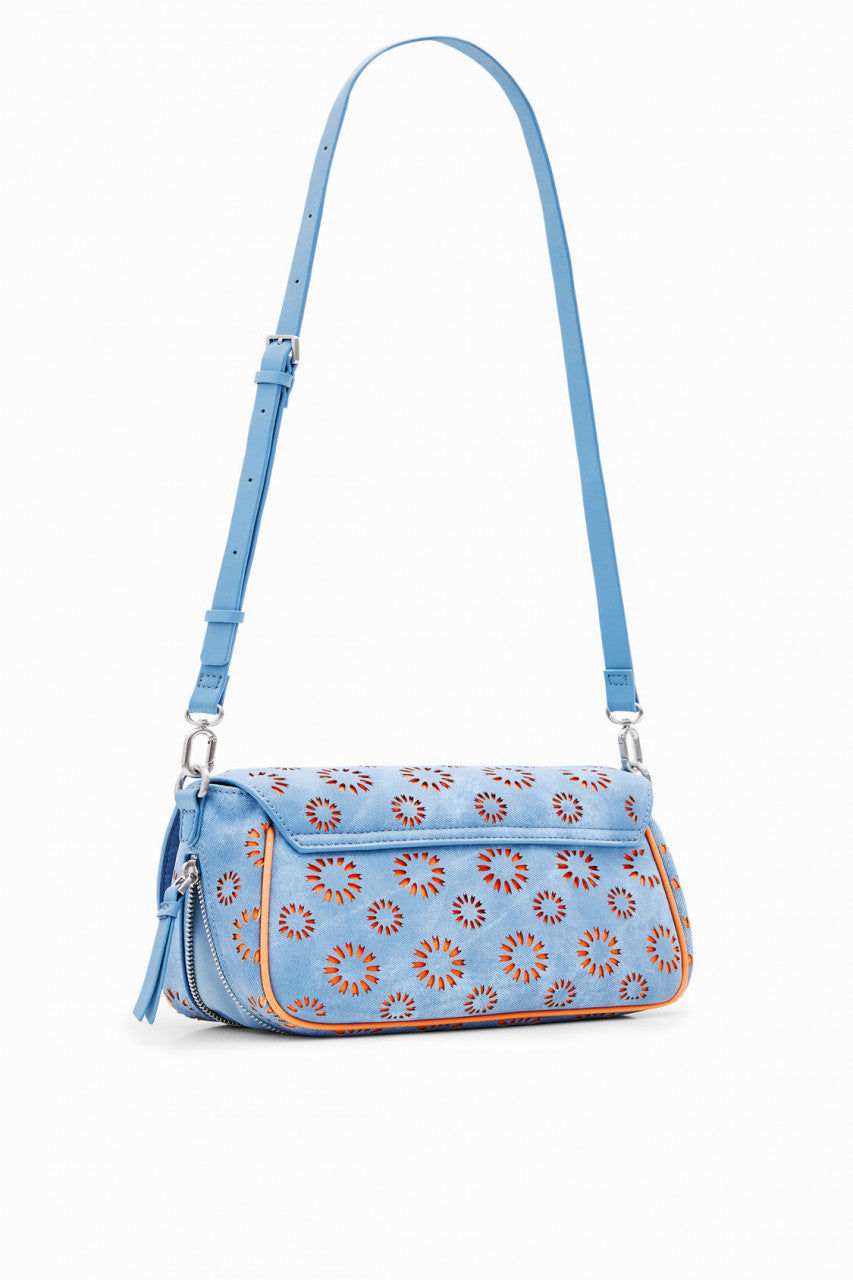 Desigual M Die-Cut Floral Crossbody Bag - Denim