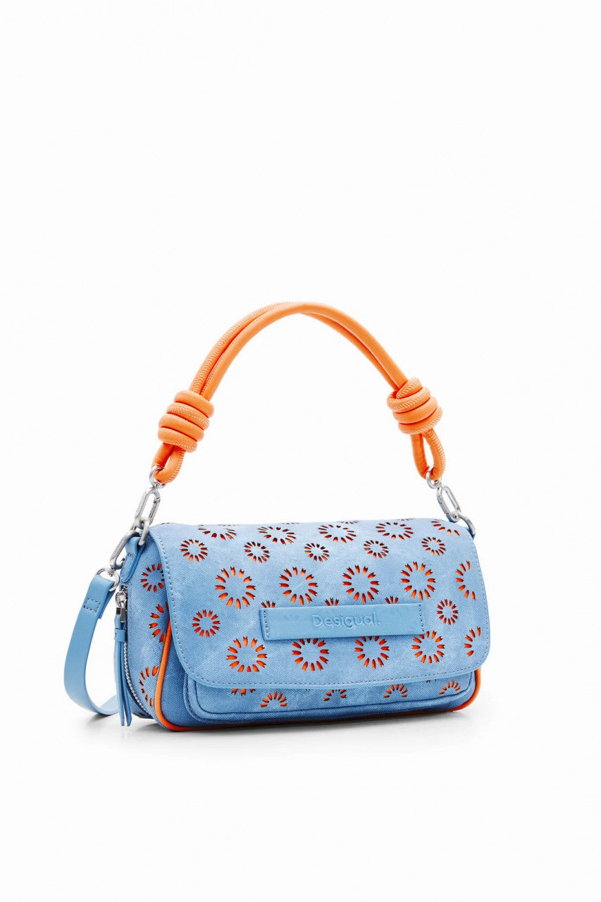 Desigual M Die-Cut Floral Crossbody Bag - Denim