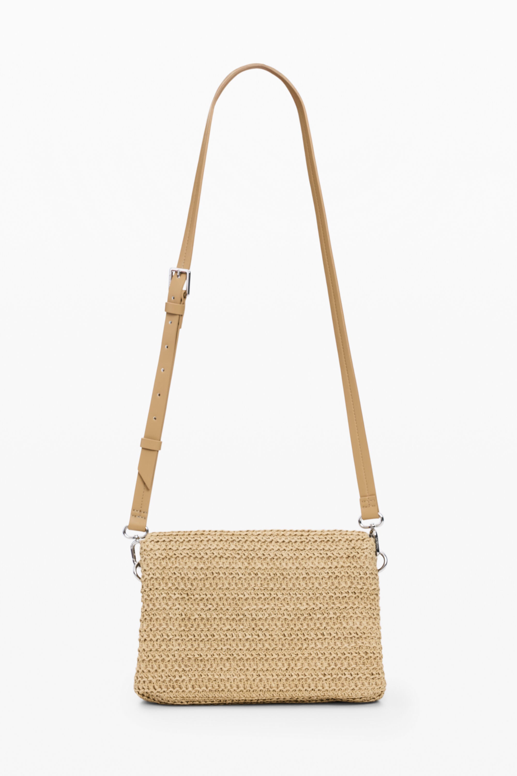 Desigual Raffia Bag With Charms - Natural