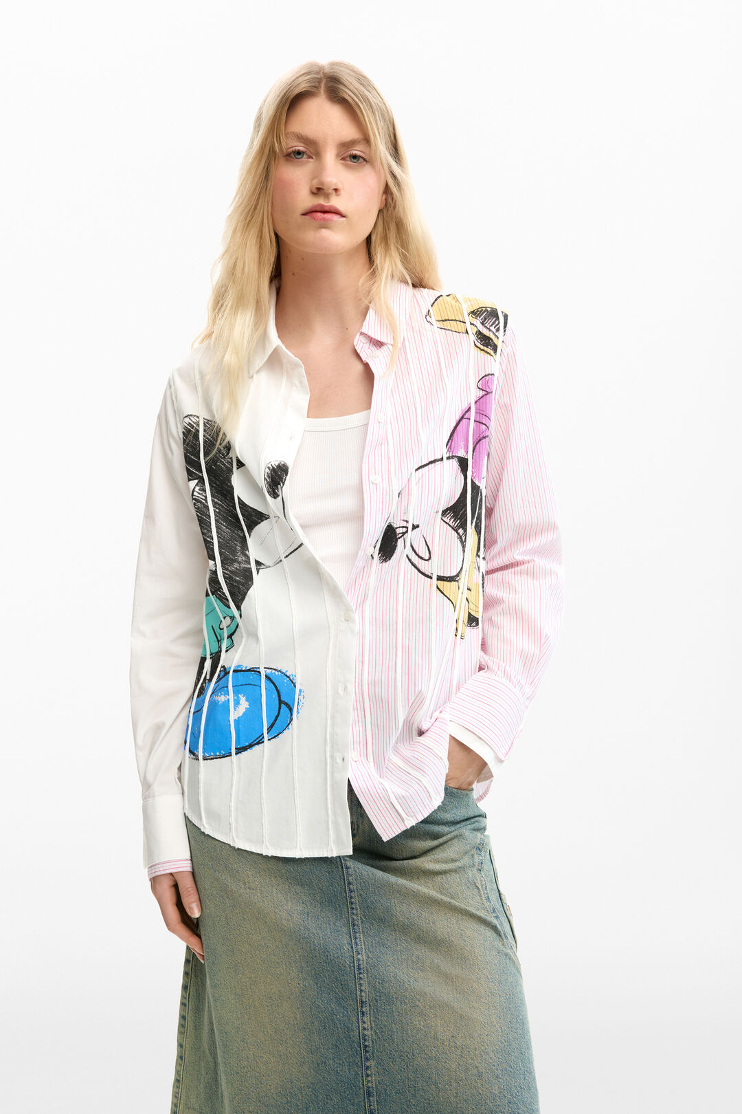 Desigual Mickey & Minnie Mouse Shirt - Off White