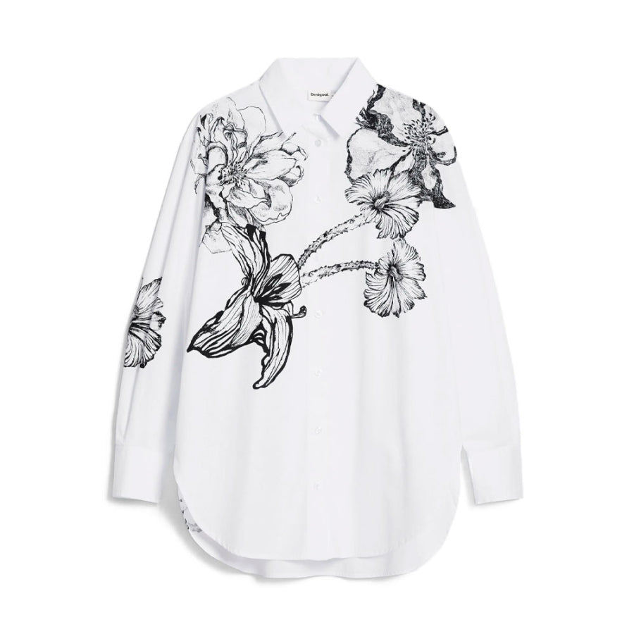 Desigual Oversized Floral Print Designed By Monsieur Christian Lacroix - White