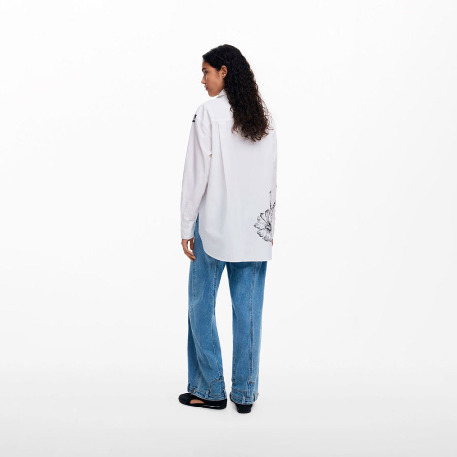 Desigual Oversized Floral Print Designed By Monsieur Christian Lacroix - White