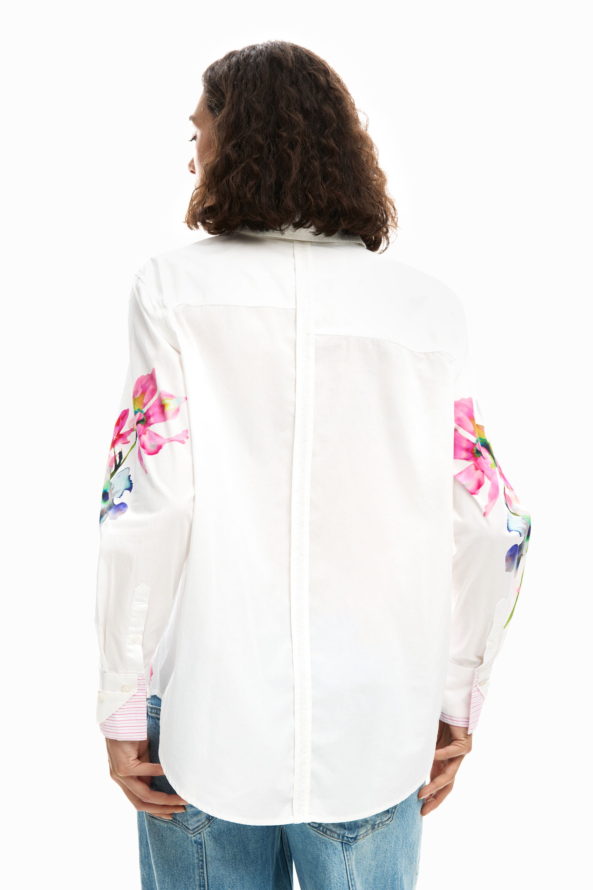 Desigual Long Sleeve Floral Shirt - Off White