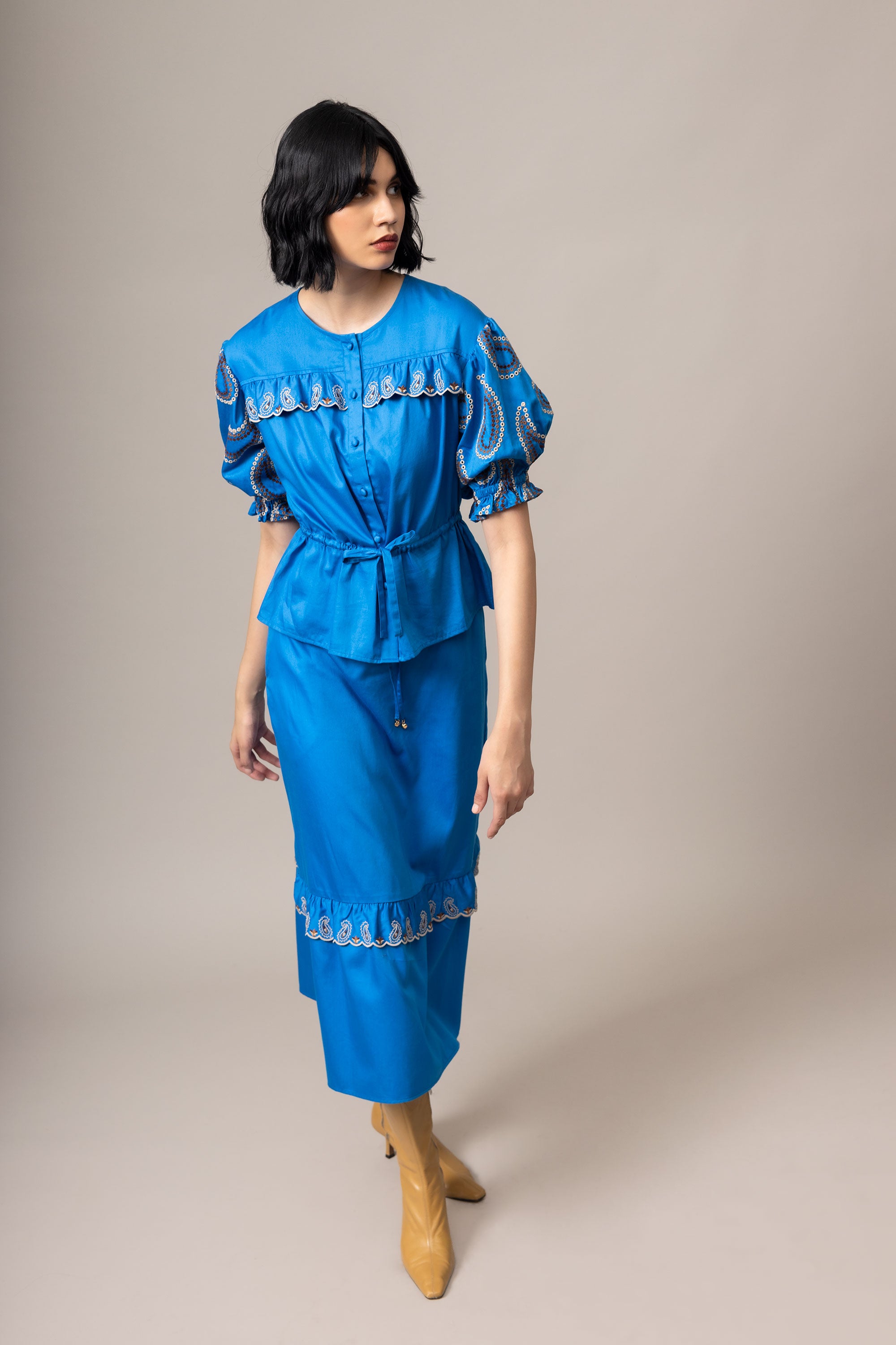 Emily Lovelock Margaret Skirt - Directoire Blue