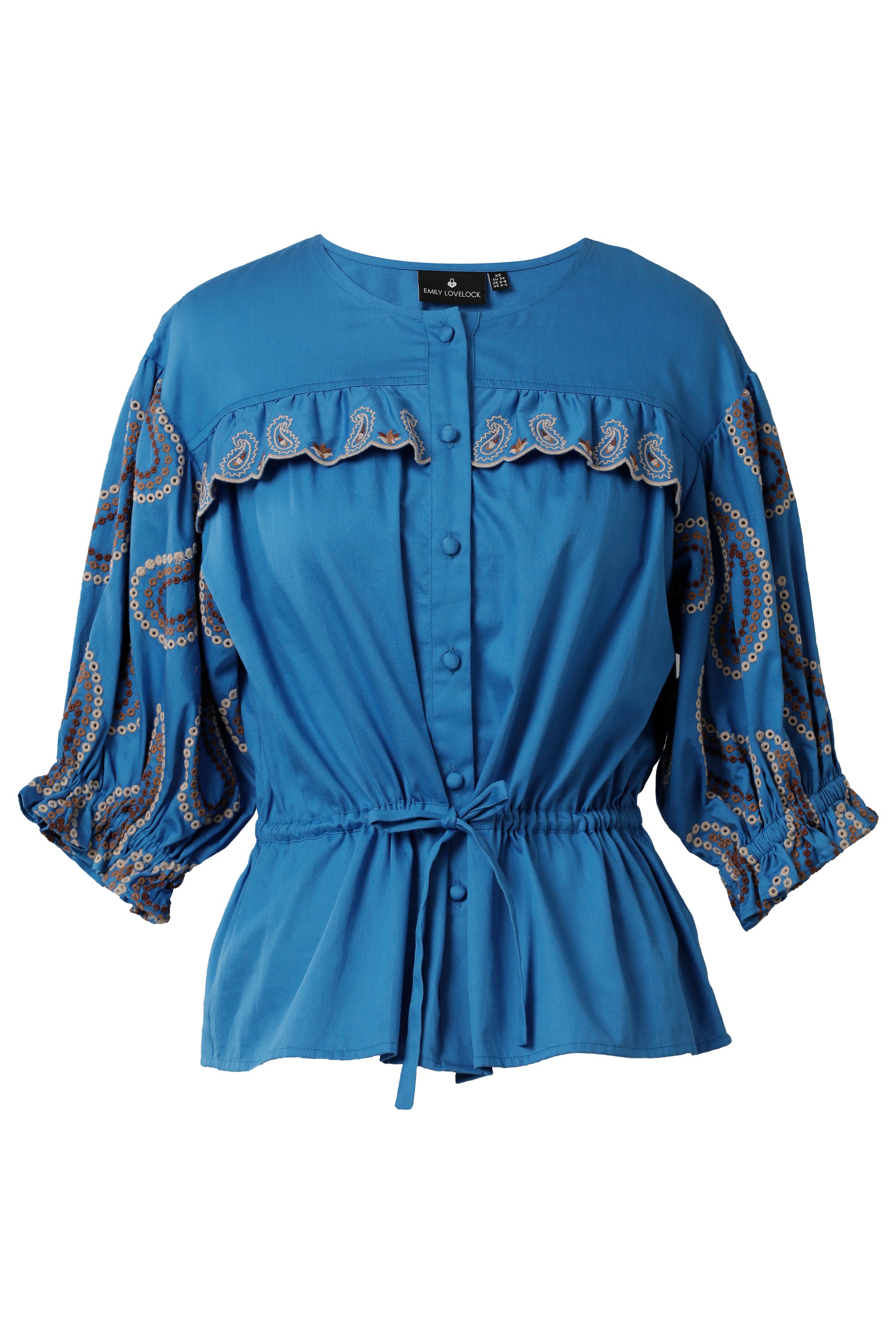 Emily Lovelock Jill Blouse - Directoire Blue