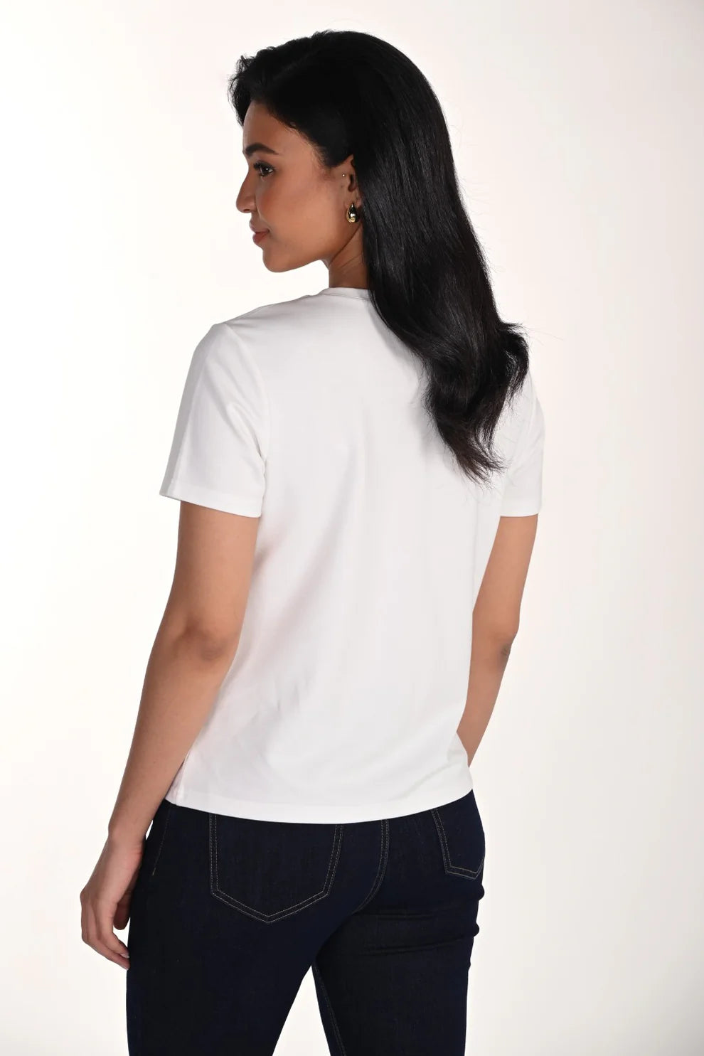 Frank Lyman Embelished Handbag Motif T'Shirt 266583 - Off White/ Navy