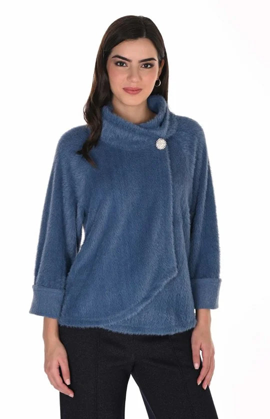 Frank Lyman Plush Jacket - Blue
