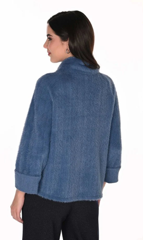 Frank Lyman Plush Jacket - Blue