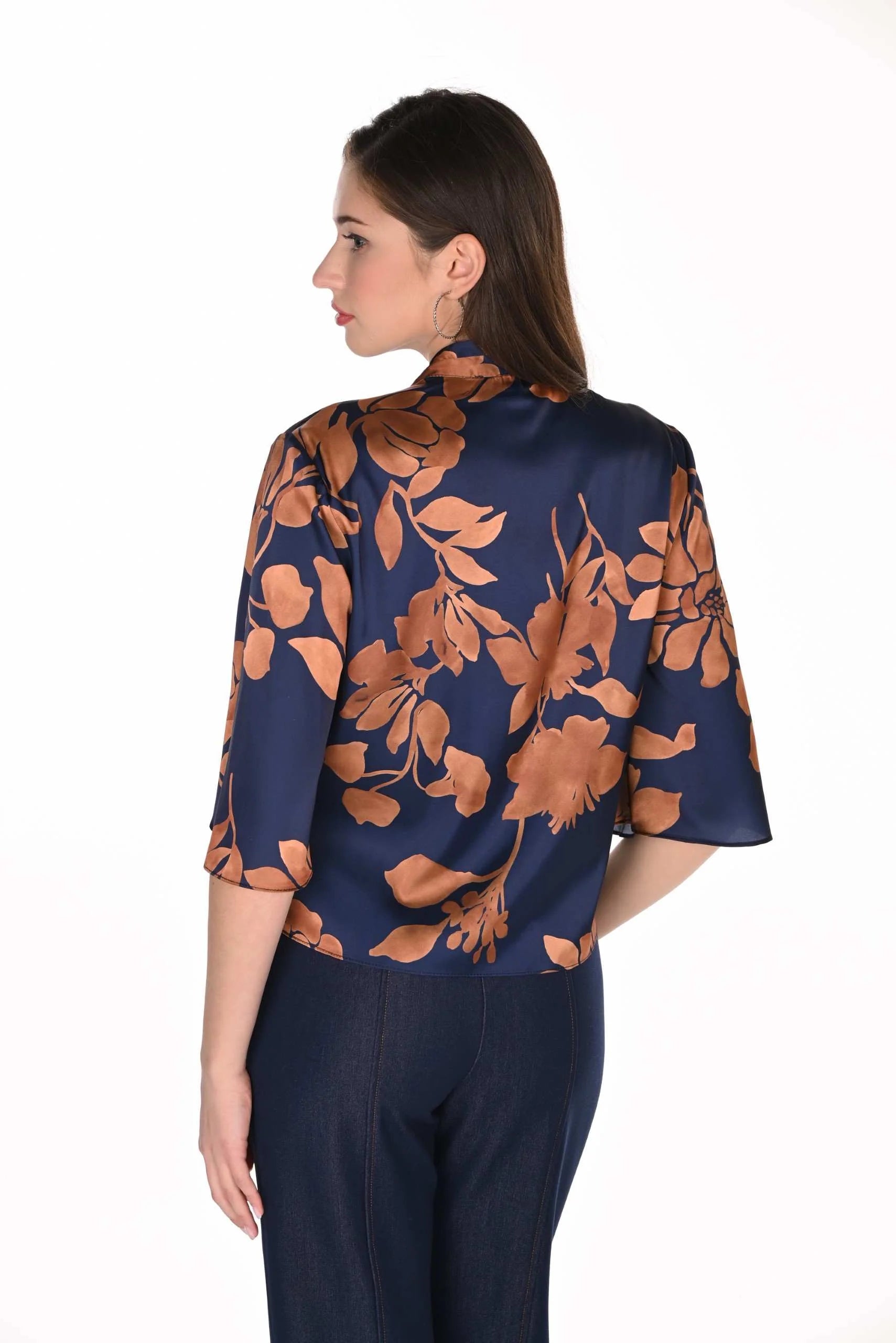 Frank Lyman Blouse - French Navy/ Copper