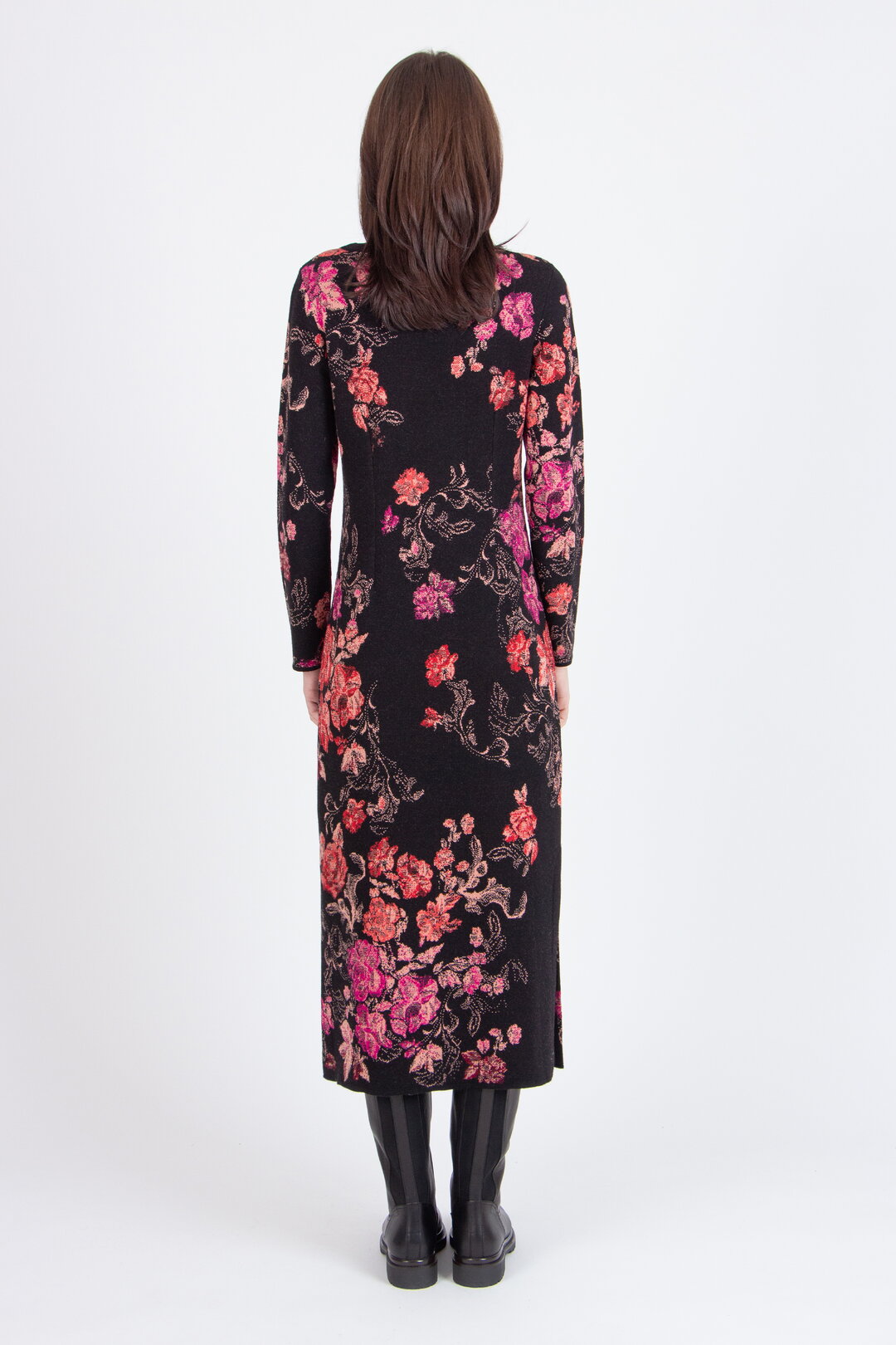 Ivko Jacquard Dress - Chocolate/ Black