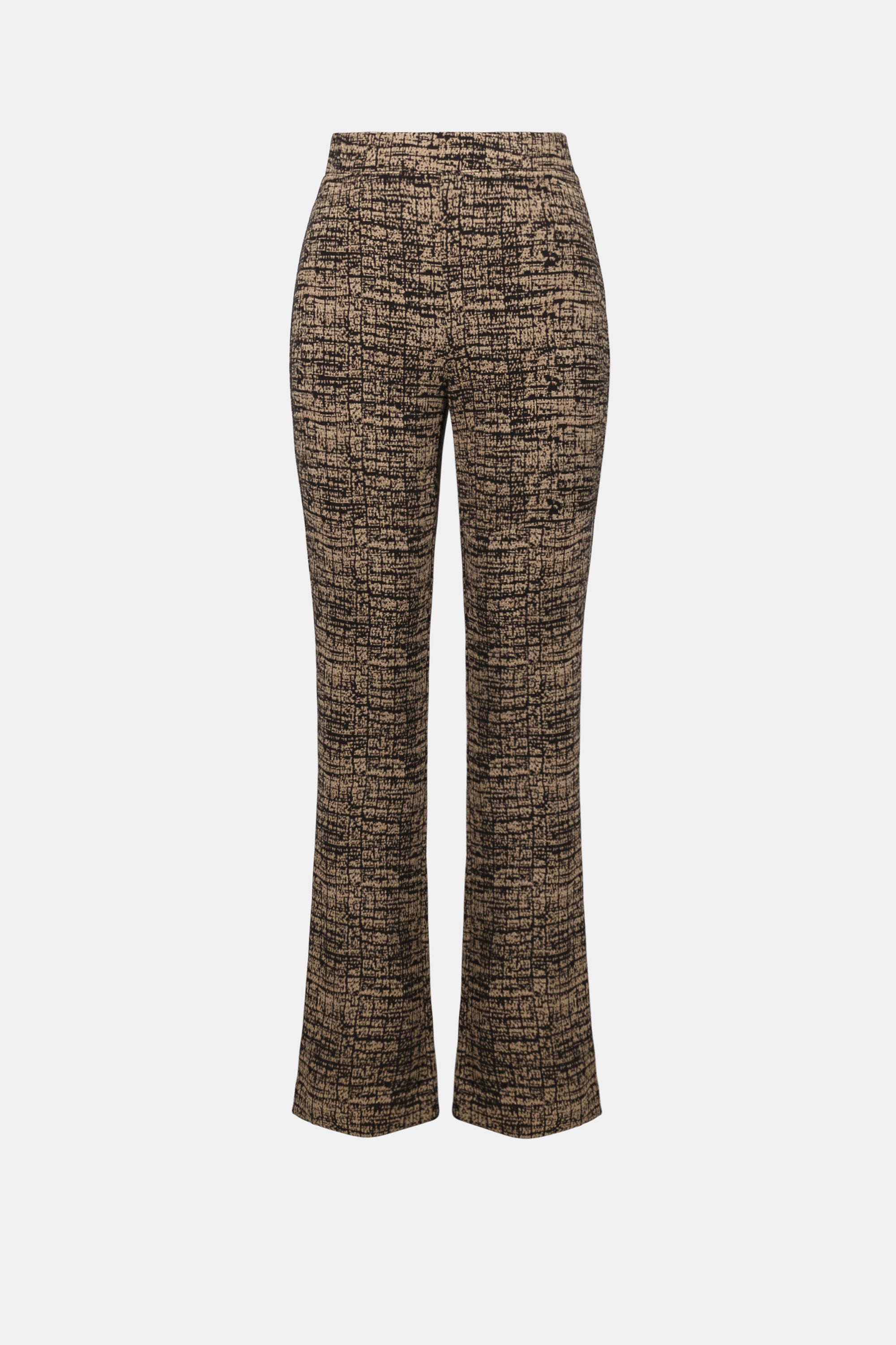Joseph Ribkoff Abstract Jacquard Knit Pull-On Pants 263227 - Black/ Beige