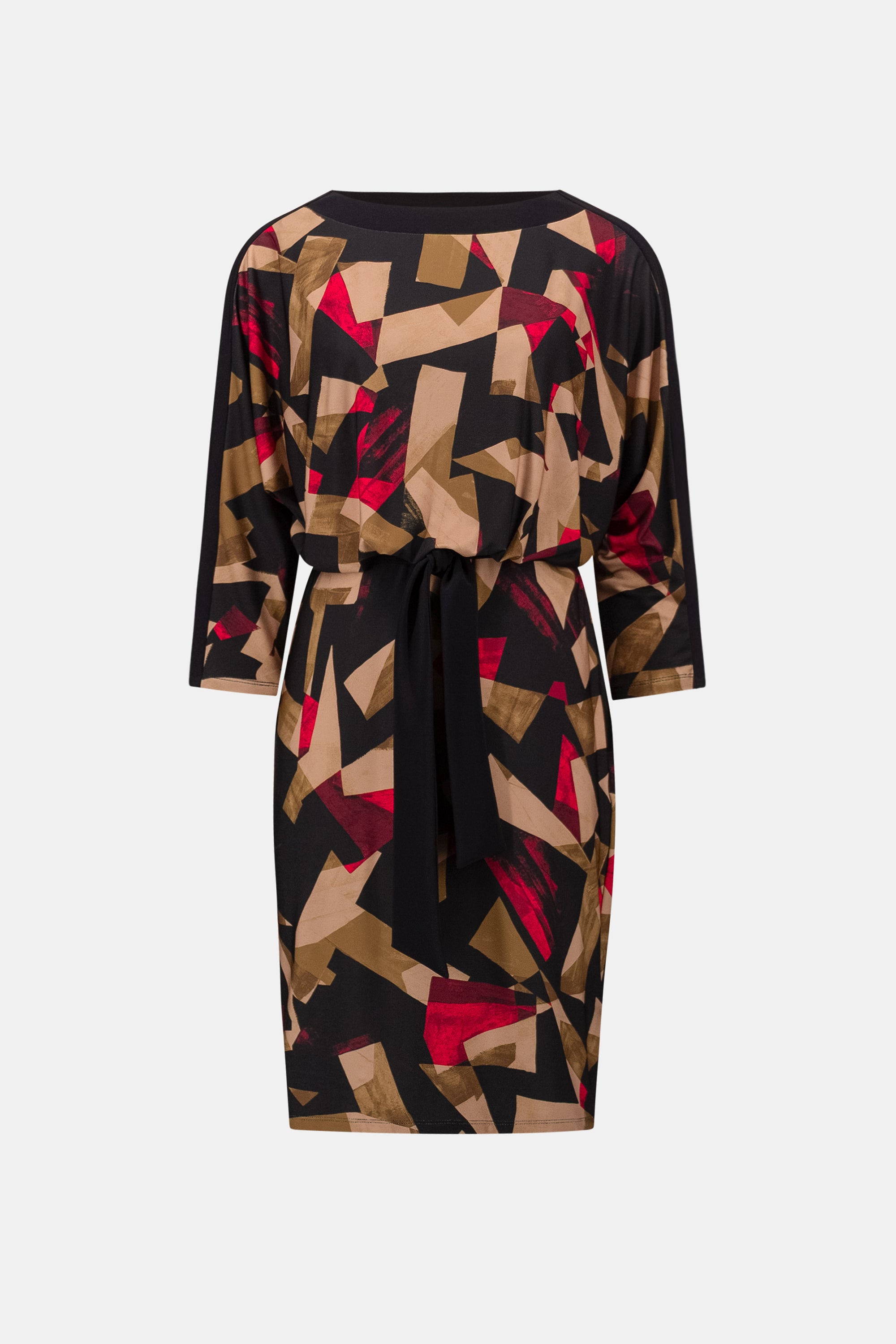 Joseph Ribkoff Abstract Print Straight Dress 263089 - Black/ Multi