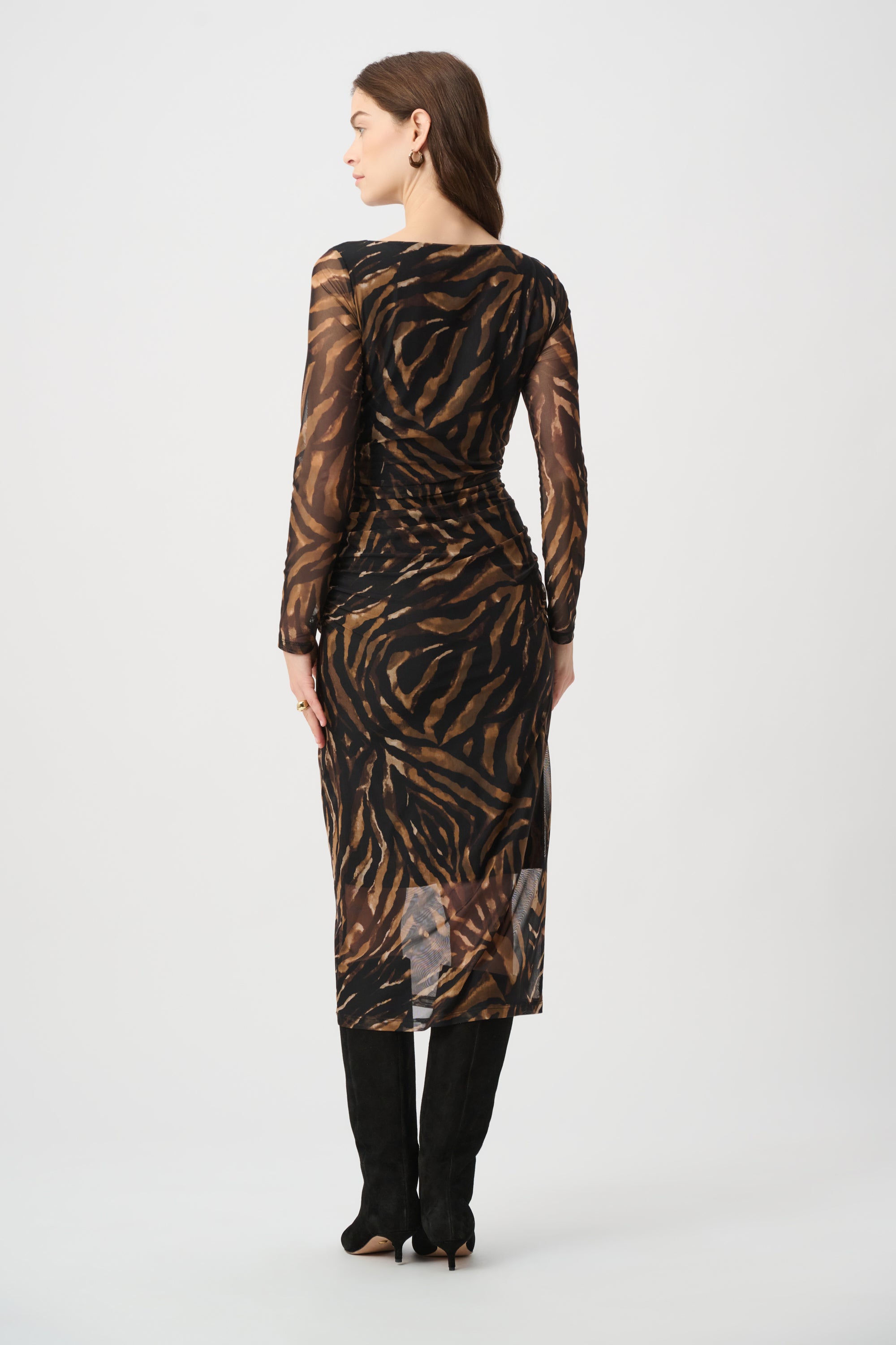 Joseph Ribkoff Animal Print Sheath Dress 264211 - Black/ Brown