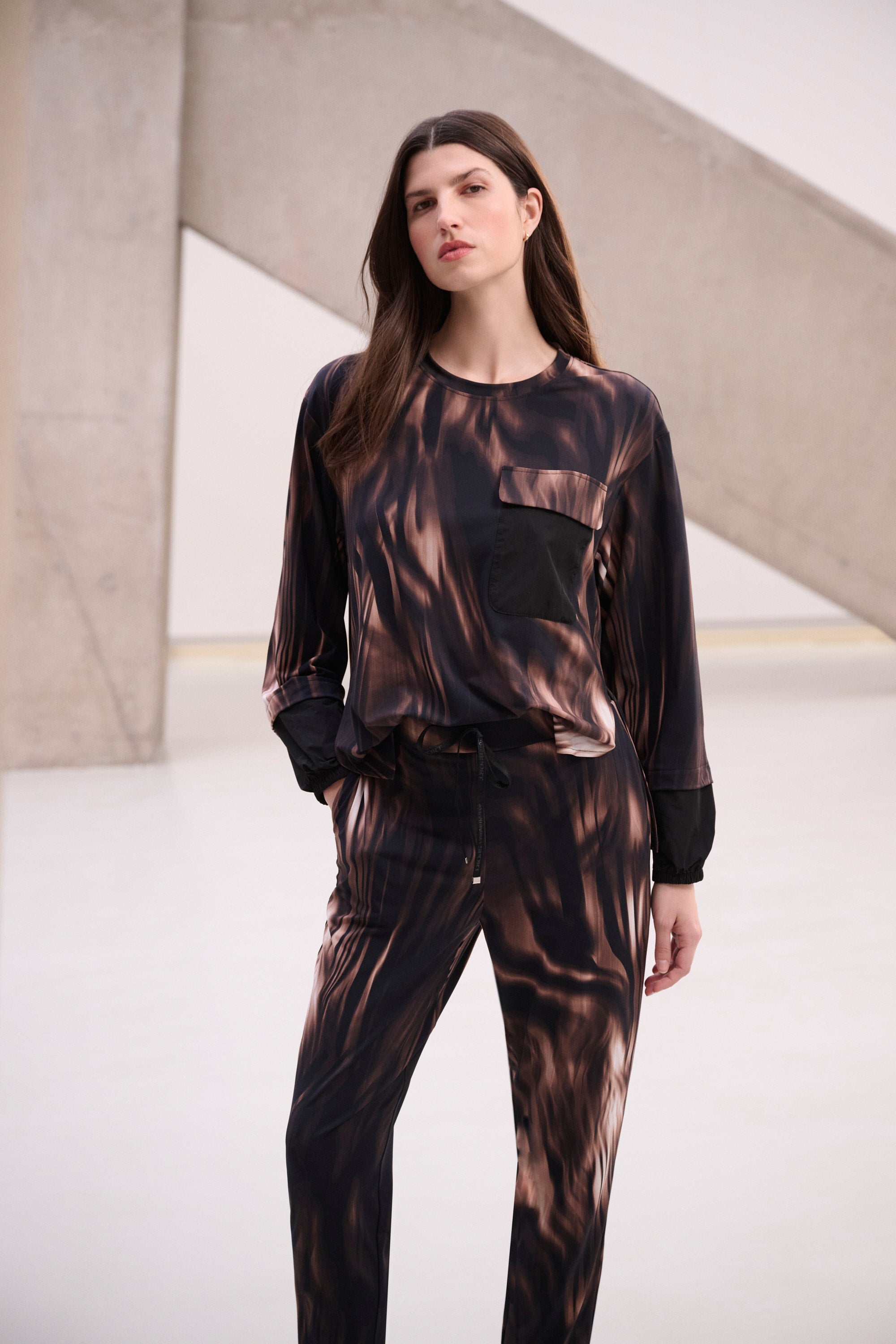 Joseph Ribkoff Sport Animal Print Top 264608 - Black/ Multi