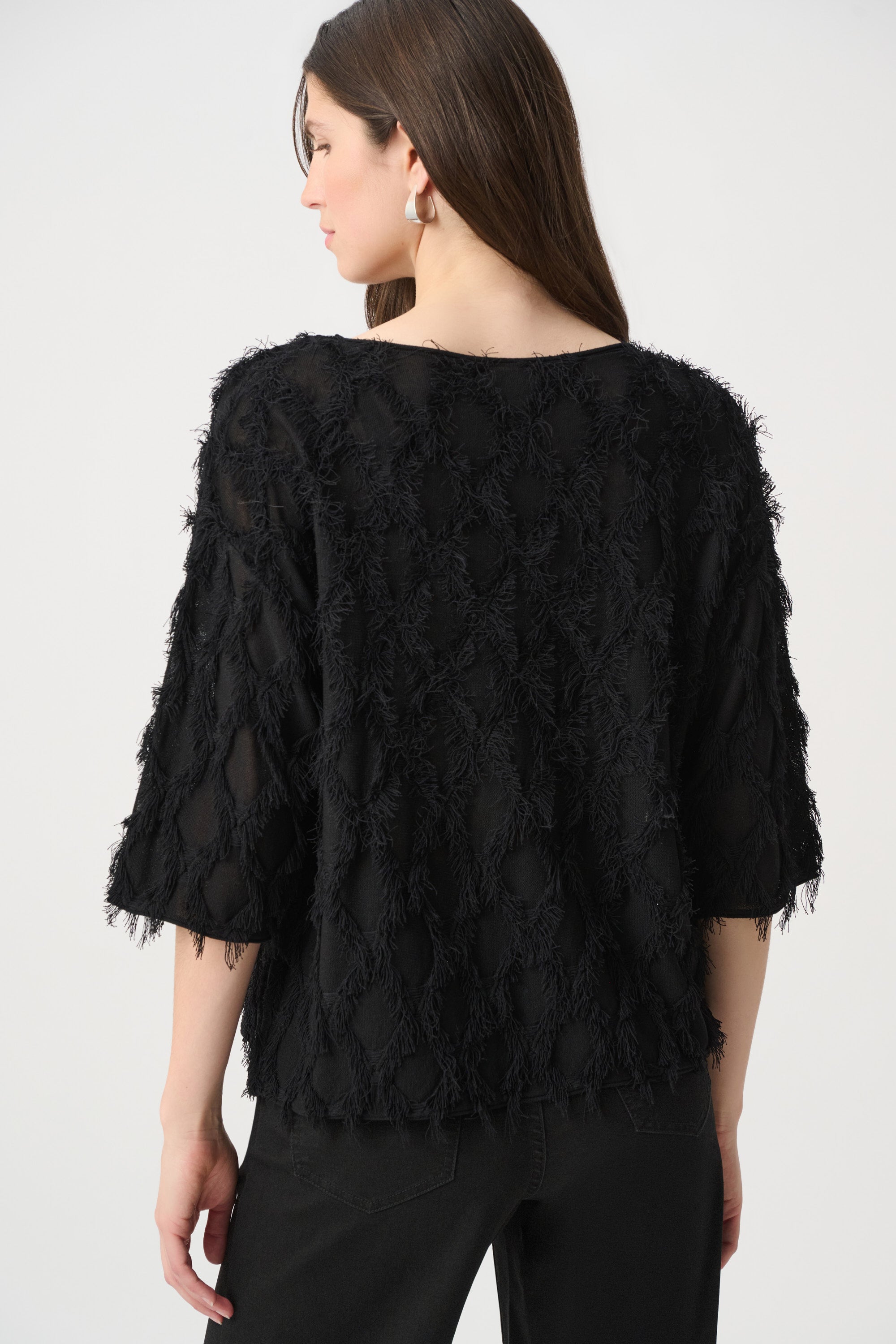 Joseph Ribkoff Fringe Top 264933 - Black