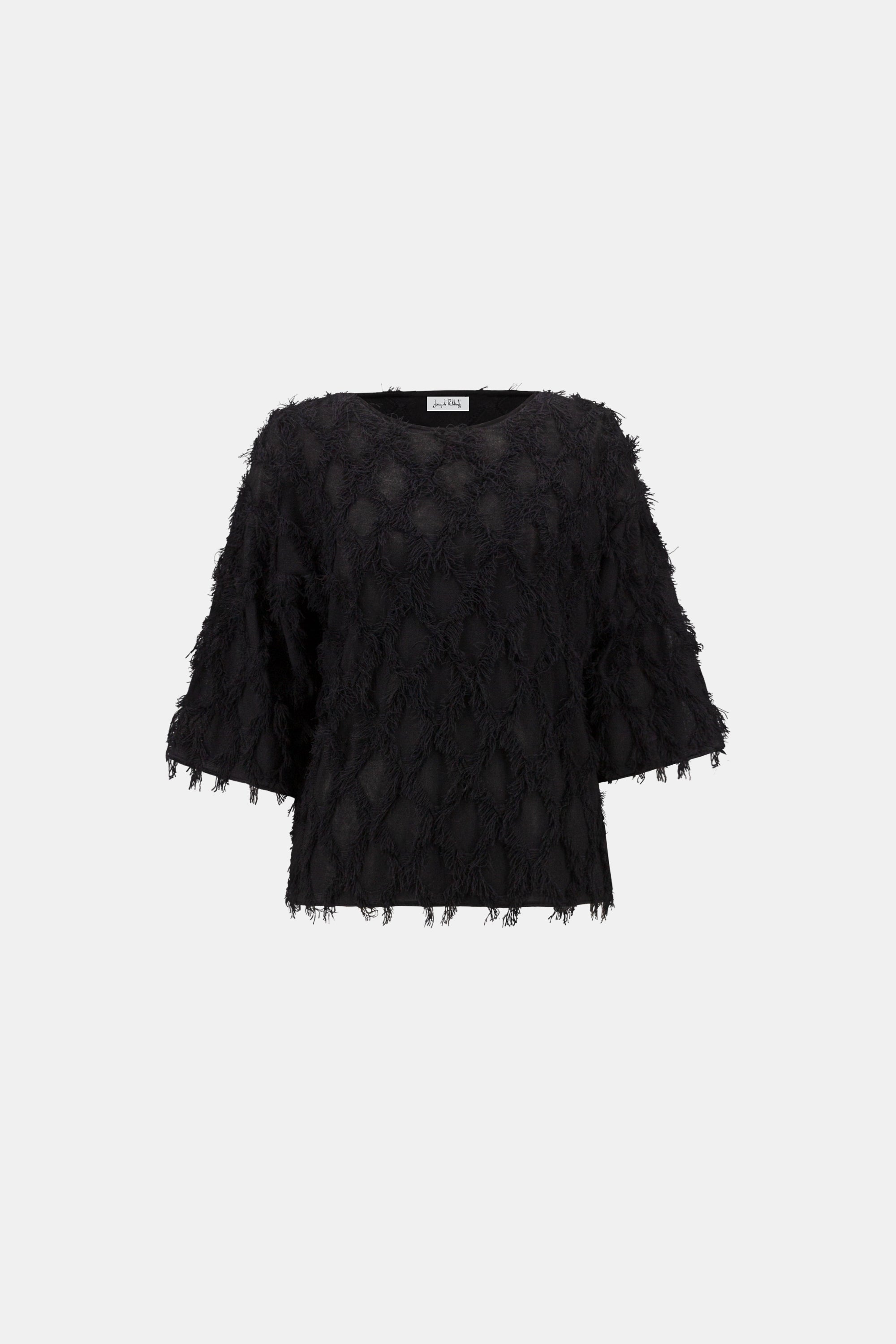Joseph Ribkoff Fringe Top 264933 - Black
