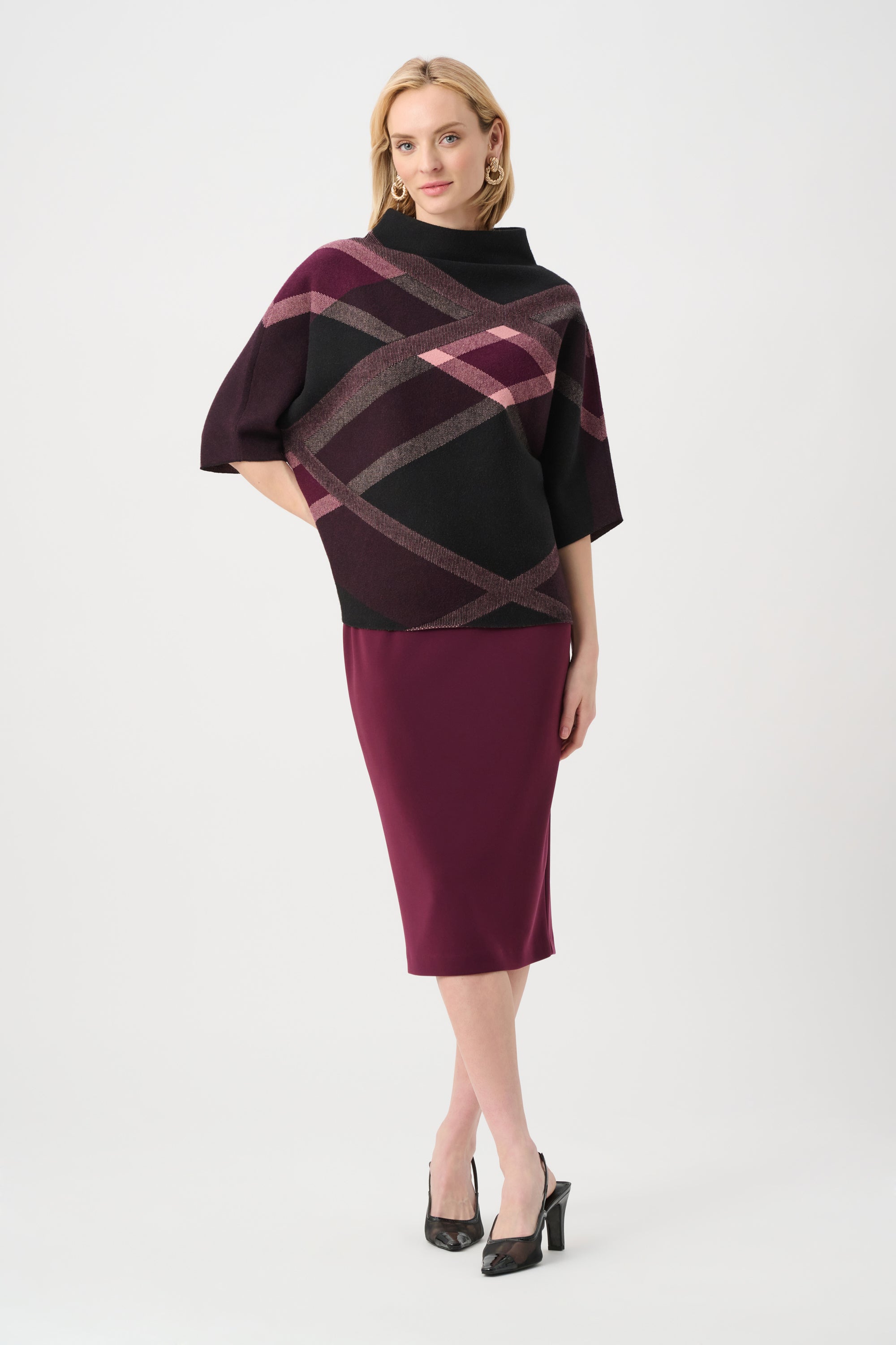 Joseph Ribkoff Classic Long Pencil Skirt 163083 - Elderberry
