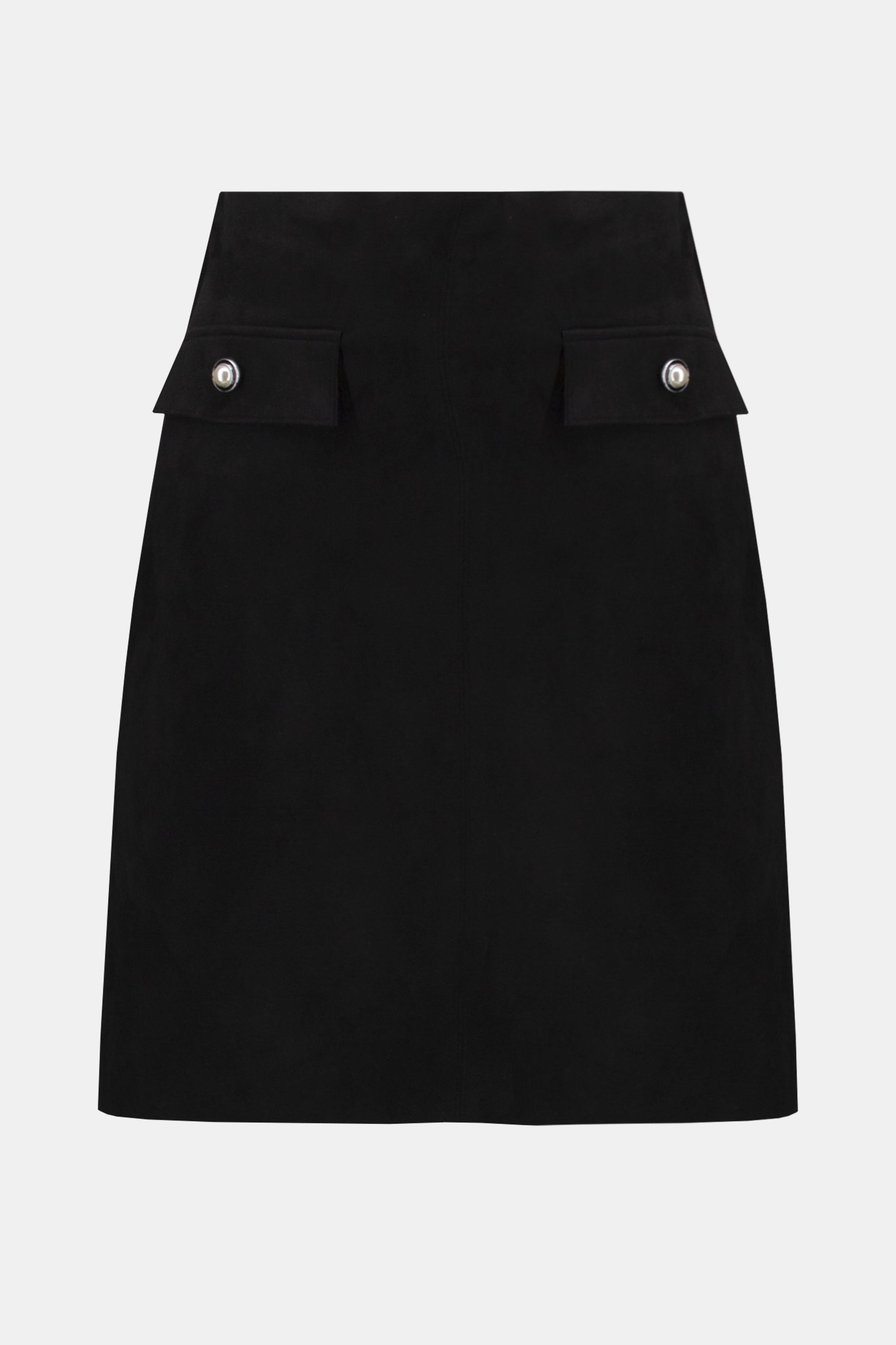 Joseph Ribkoff Faux Suede A-Line Skirt 254087 - Black