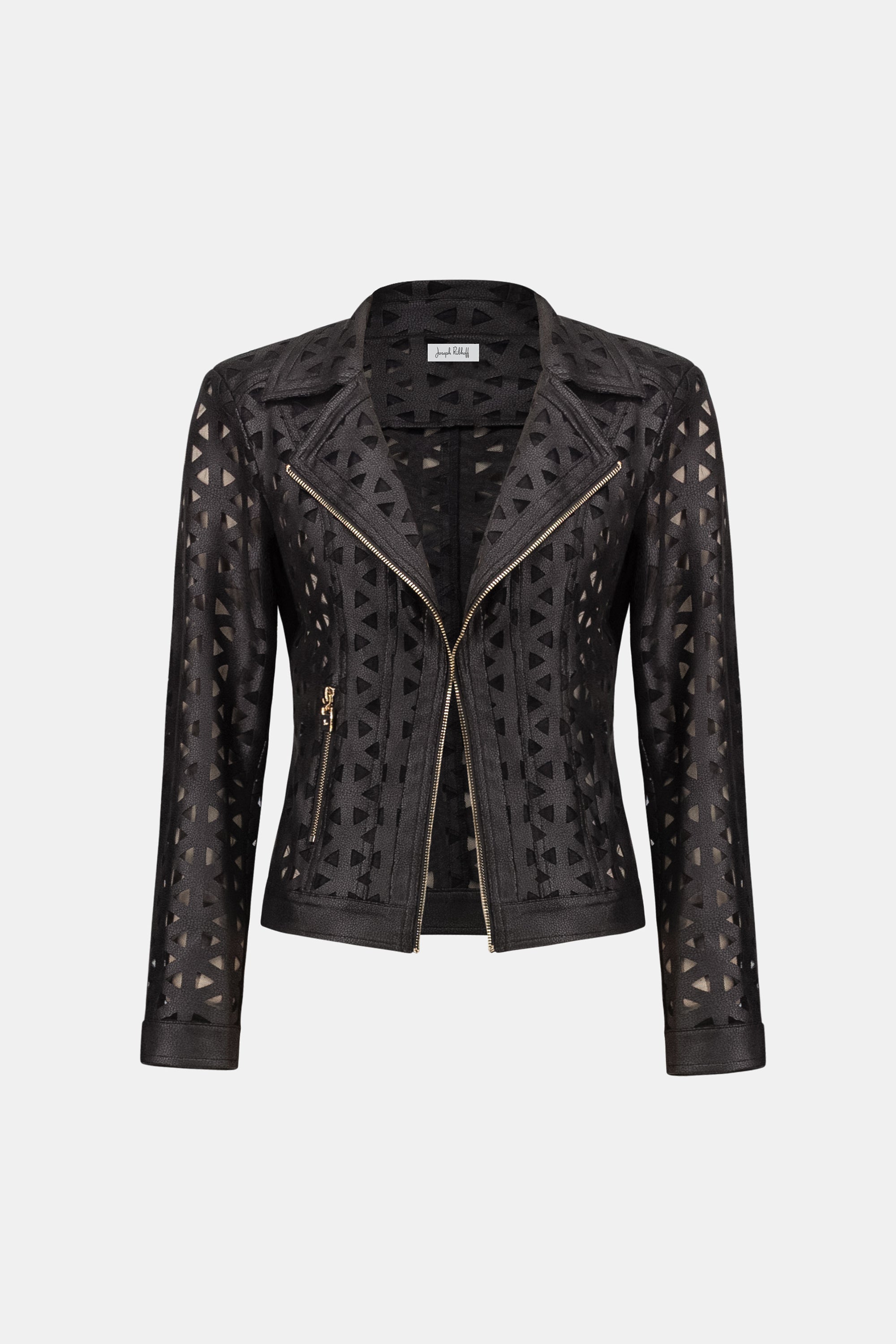 Joseph Ribkoff Faux Suede Motto Jacket 263910 - Black