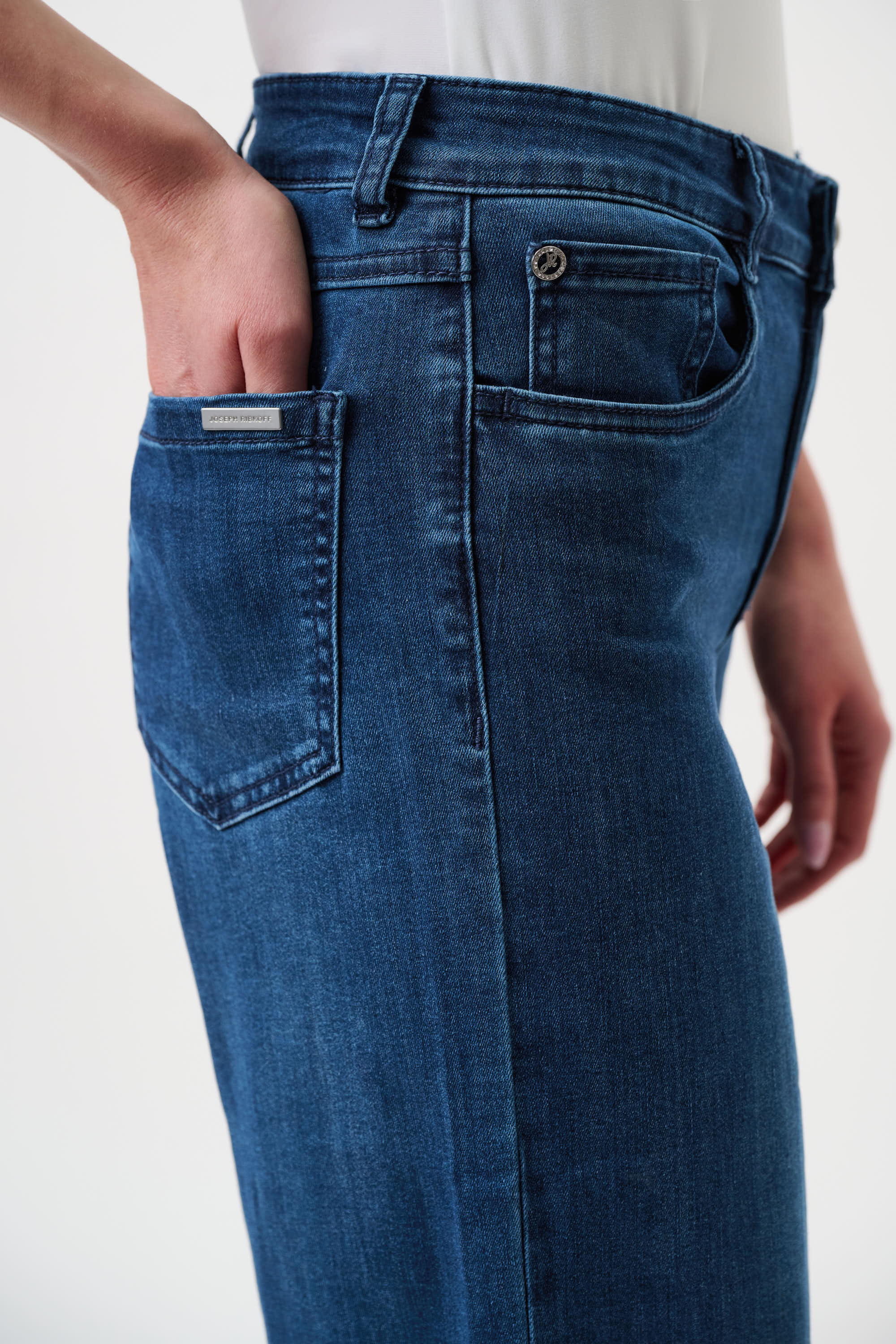 Joseph Ribkoff Goldie Classic Wide Leg Stretch Jeans 251969 - Denim Medium Blue