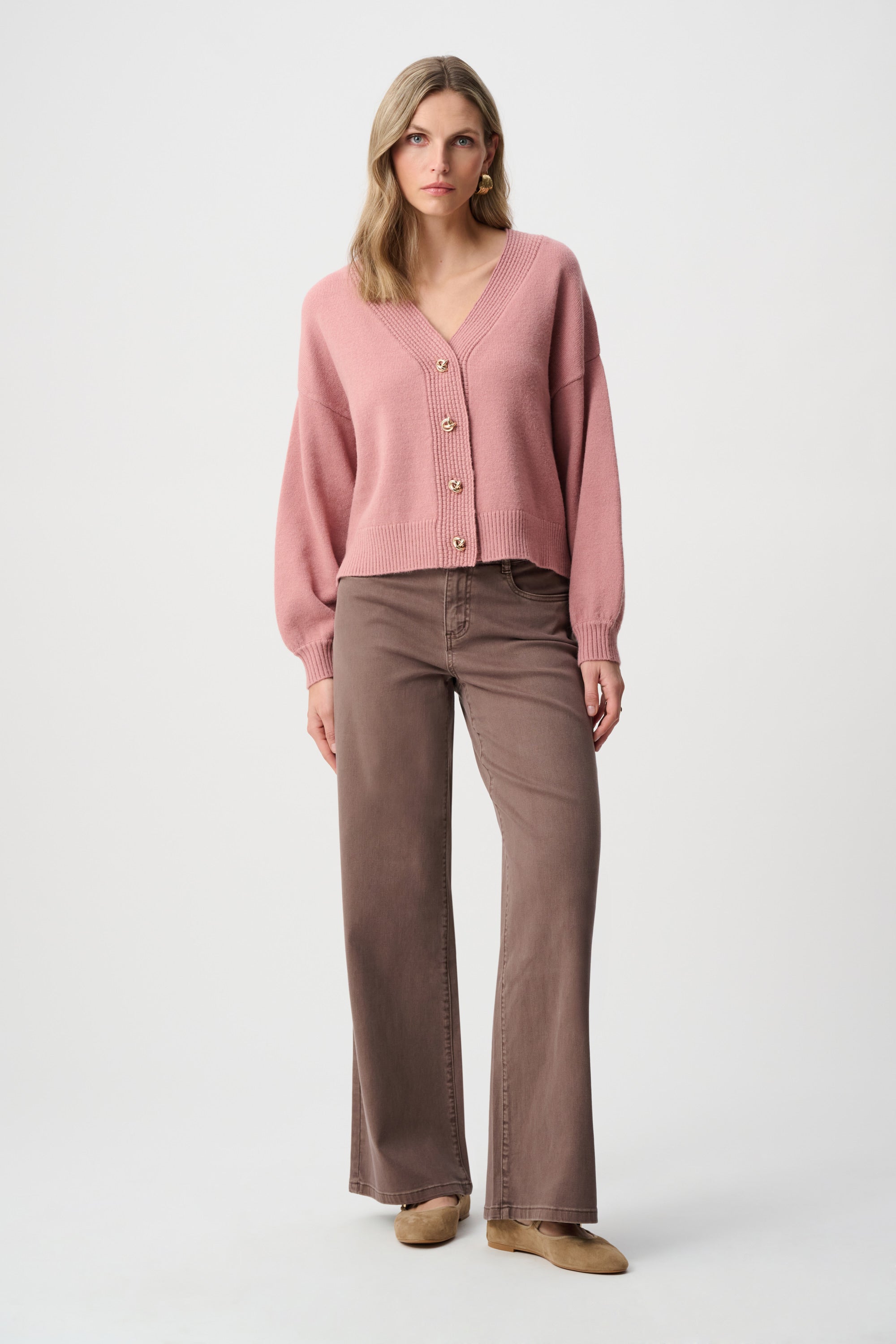 Joseph Ribkoff Goldie Classic Wide Leg Stretch Jeans 251968 - Mink