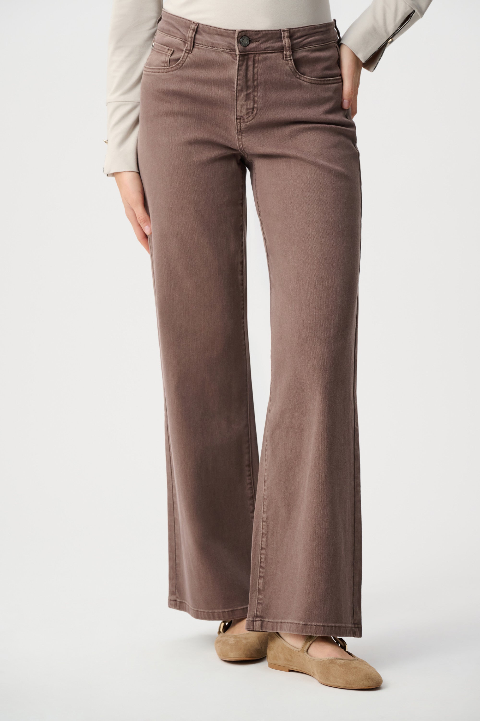 Joseph Ribkoff Goldie Classic Wide Leg Stretch Jeans 251968 - Mink