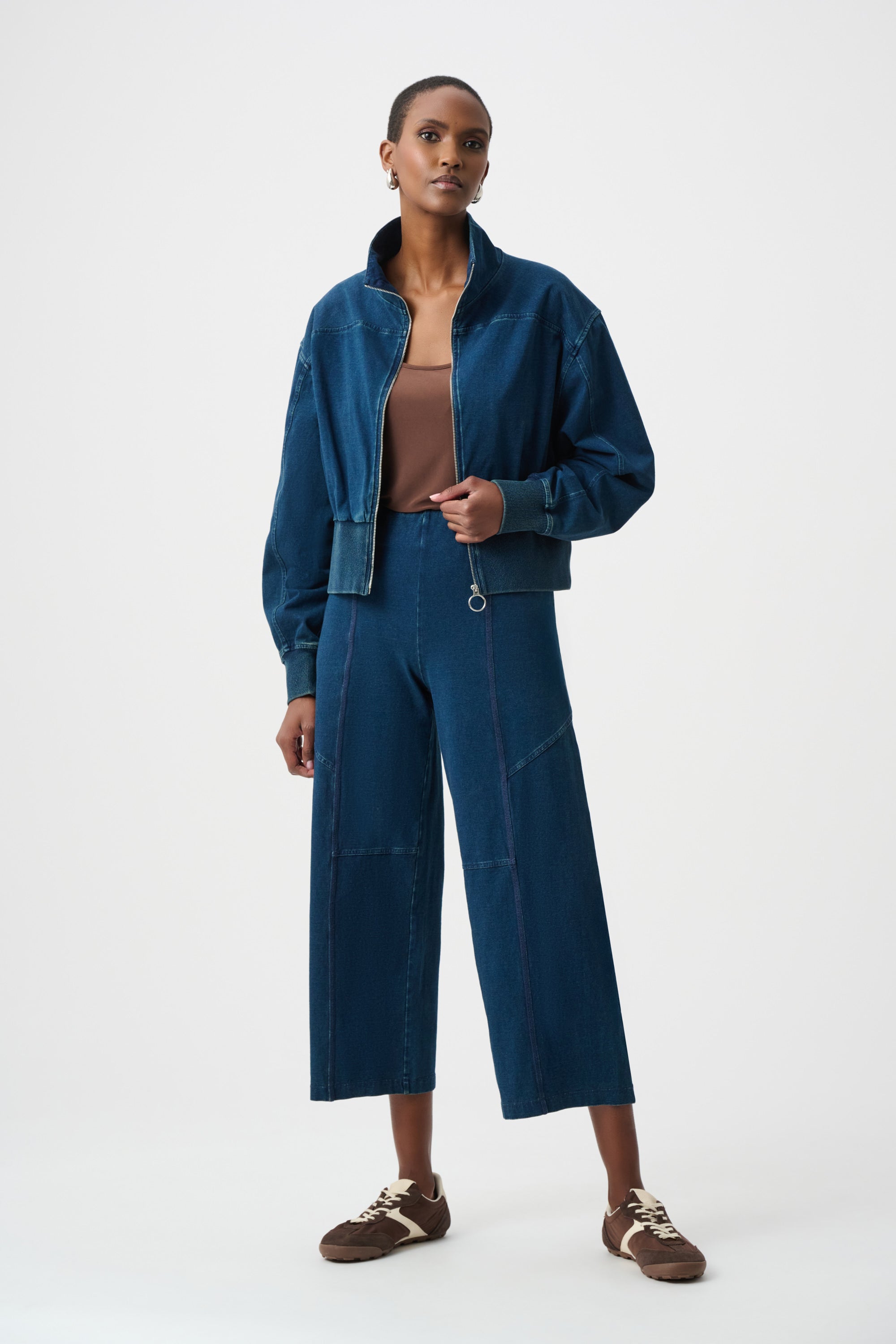Joseph Ribkoff Culotte Pull-On Pants 263642 - Dark Denim Blue
