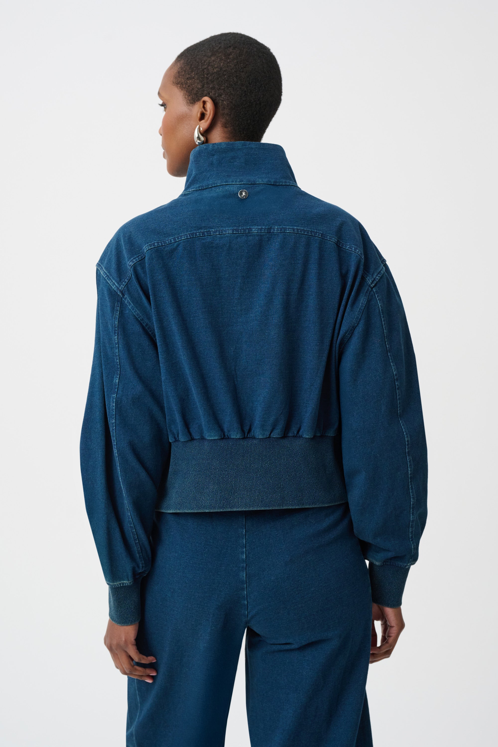 Joseph Ribkoff Funnel Neck Bomber Jacket 263634 - Dark Denim Blue