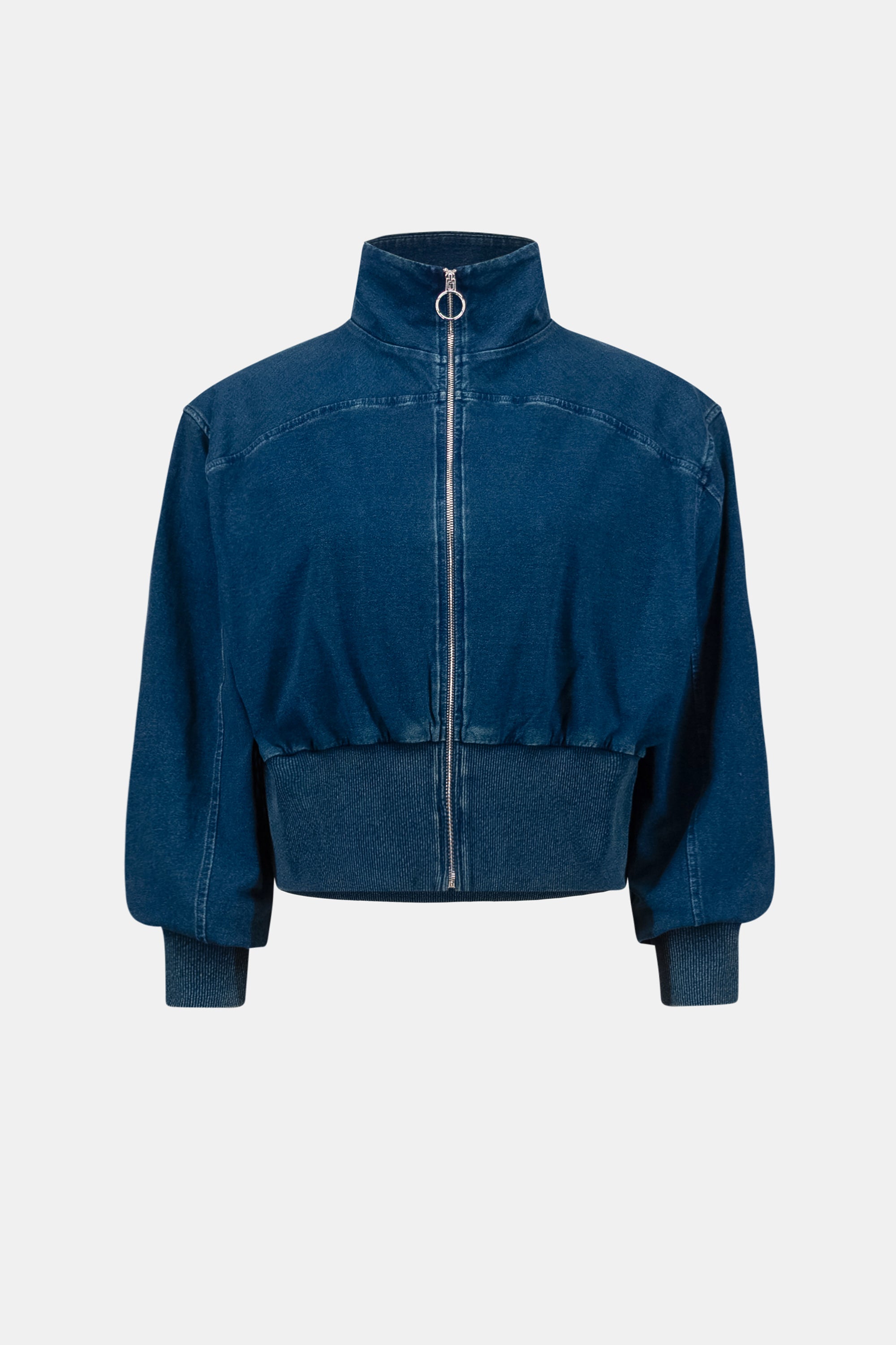 Joseph Ribkoff Funnel Neck Bomber Jacket 263634 - Dark Denim Blue